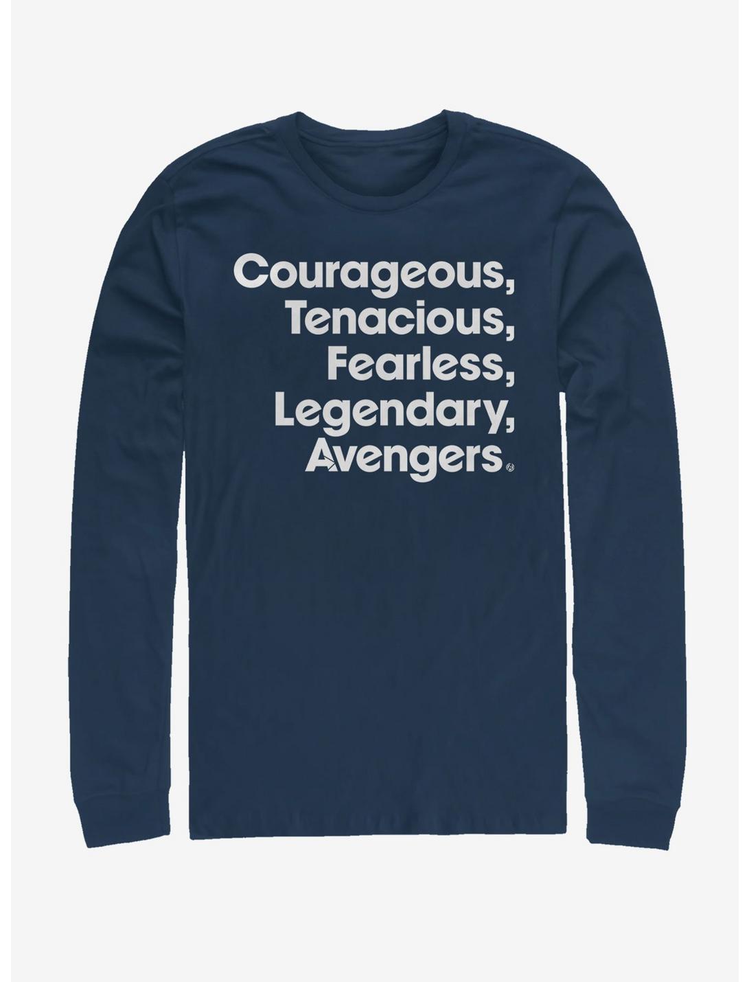Marvel Avengers Endgame Name List Long Sleeve T-Shirt, NAVY, hi-res