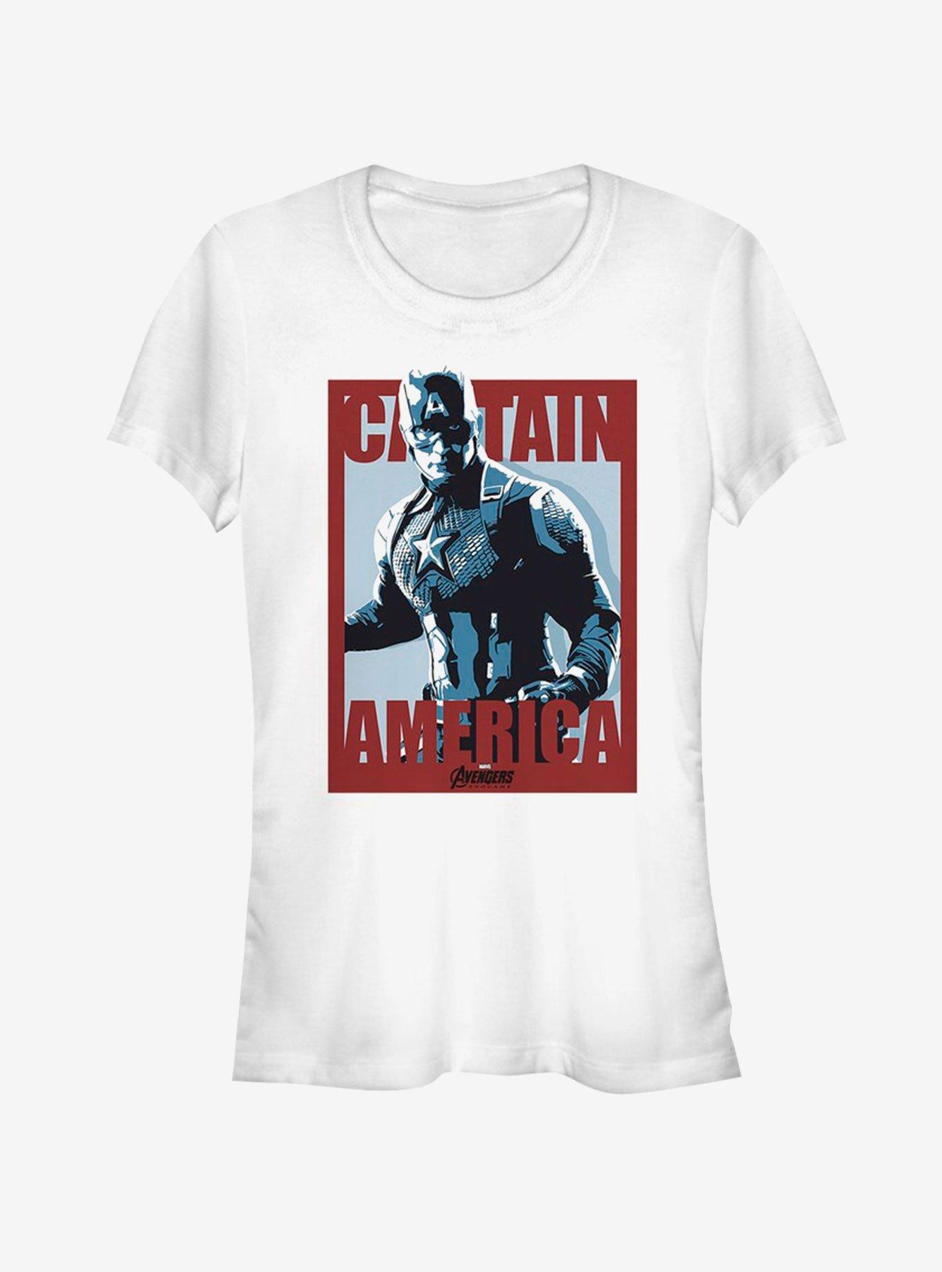 Marvel Avengers Endgame Captain America Poster Girls T-Shirt, , hi-res