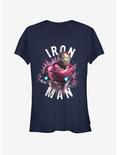 Marvel Avengers Endgame Iron Man Burst Girls T-Shirt, NAVY, hi-res