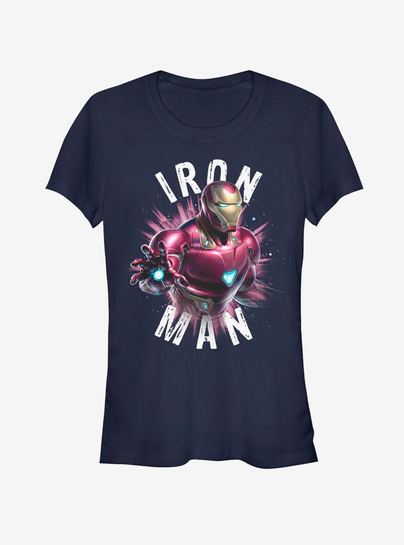 Marvel Avengers Endgame Iron Man Burst Girls T-Shirt, NAVY, hi-res