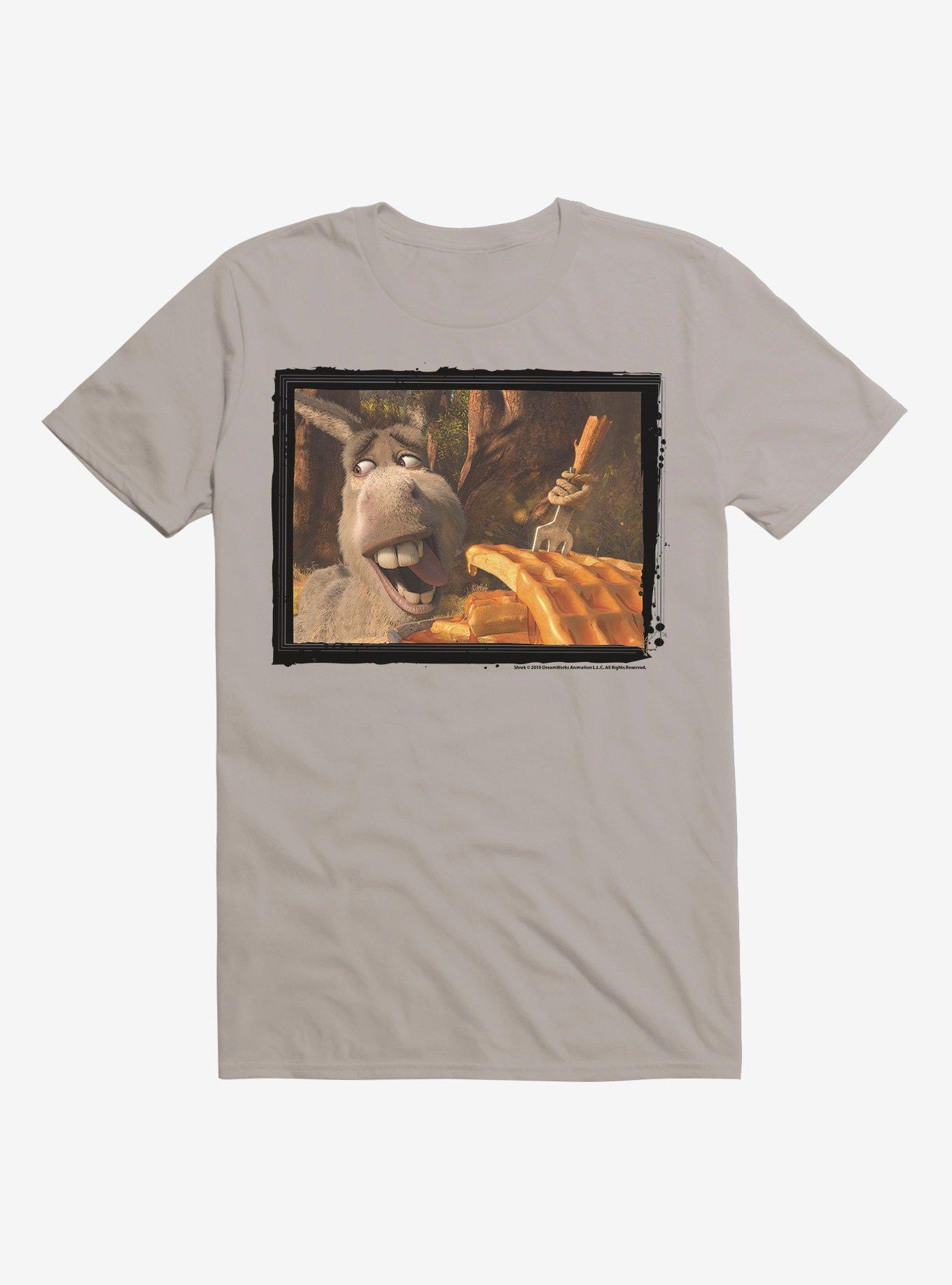 Shrek Donkey Eating Waffles TShirt BoxLunch