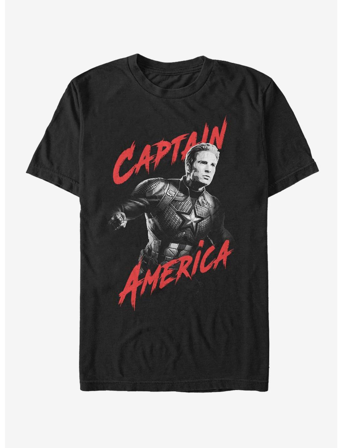 Marvel Avengers Endgame High Contrast Captain America T-Shirt, BLACK, hi-res