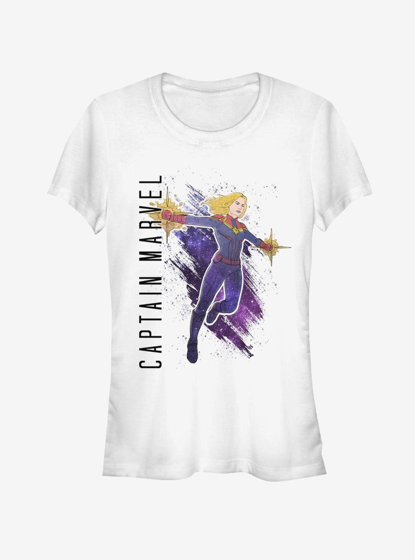 Marvel Avengers Endgame Captain Marvel Painted Girls T-Shirt, WHITE, hi-res