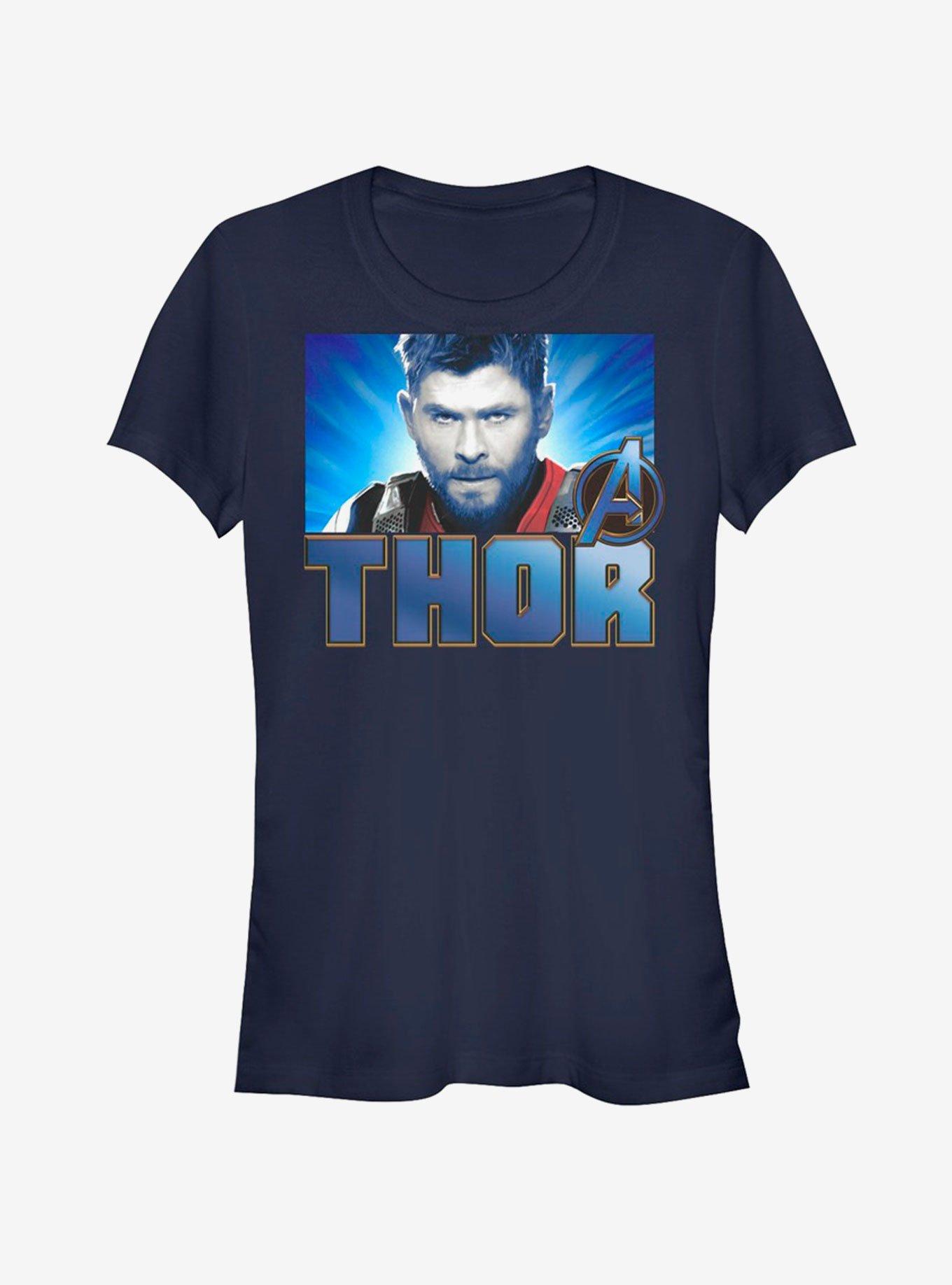 Marvel Avengers Endgame Thor Gaze Girls T-Shirt, NAVY, hi-res