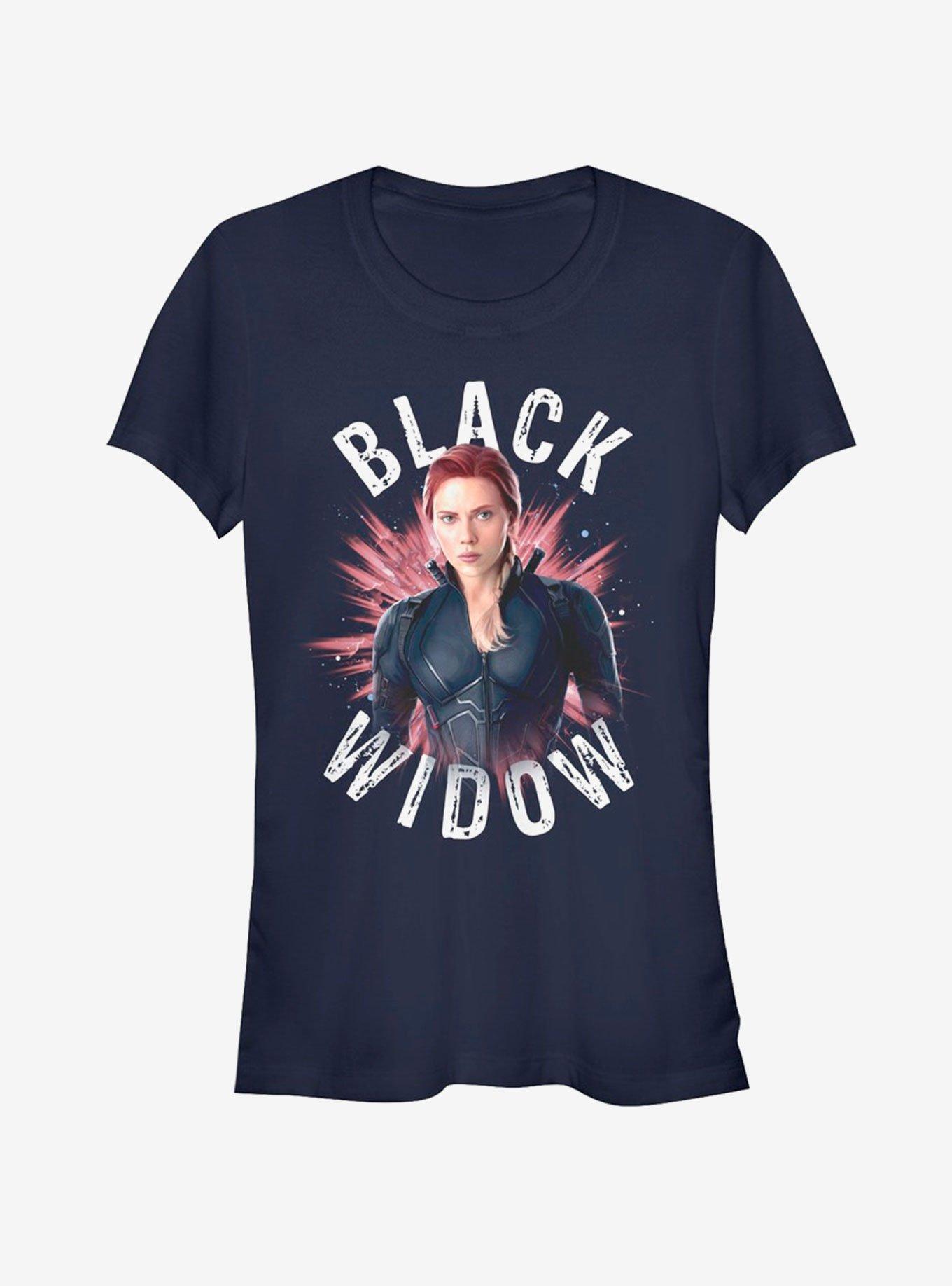 Marvel Avengers Endgame Black Widow Burst Girls T-Shirt, NAVY, hi-res