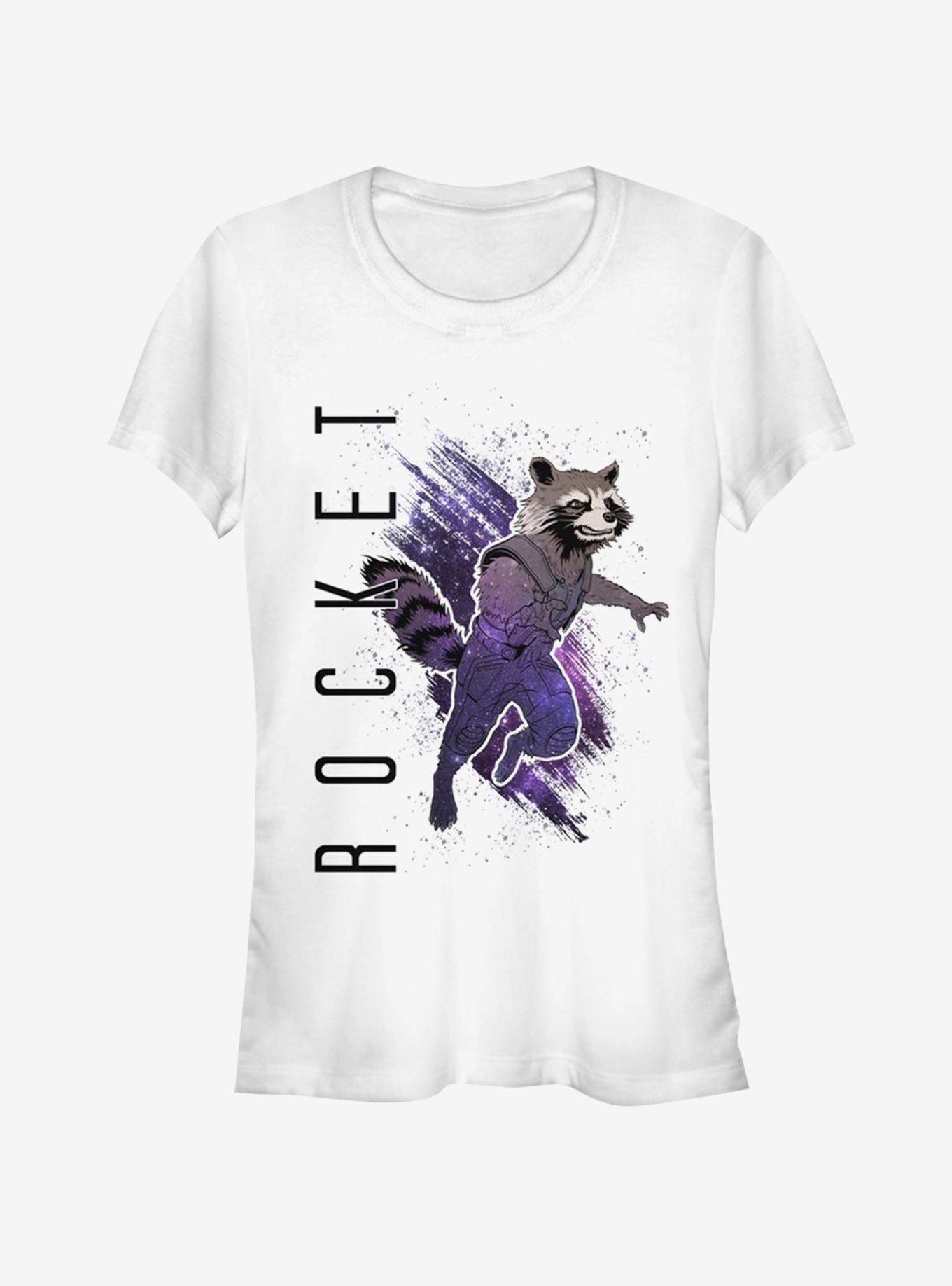 Marvel Avengers Endgame Rocket Painted Girls T-Shirt, WHITE, hi-res