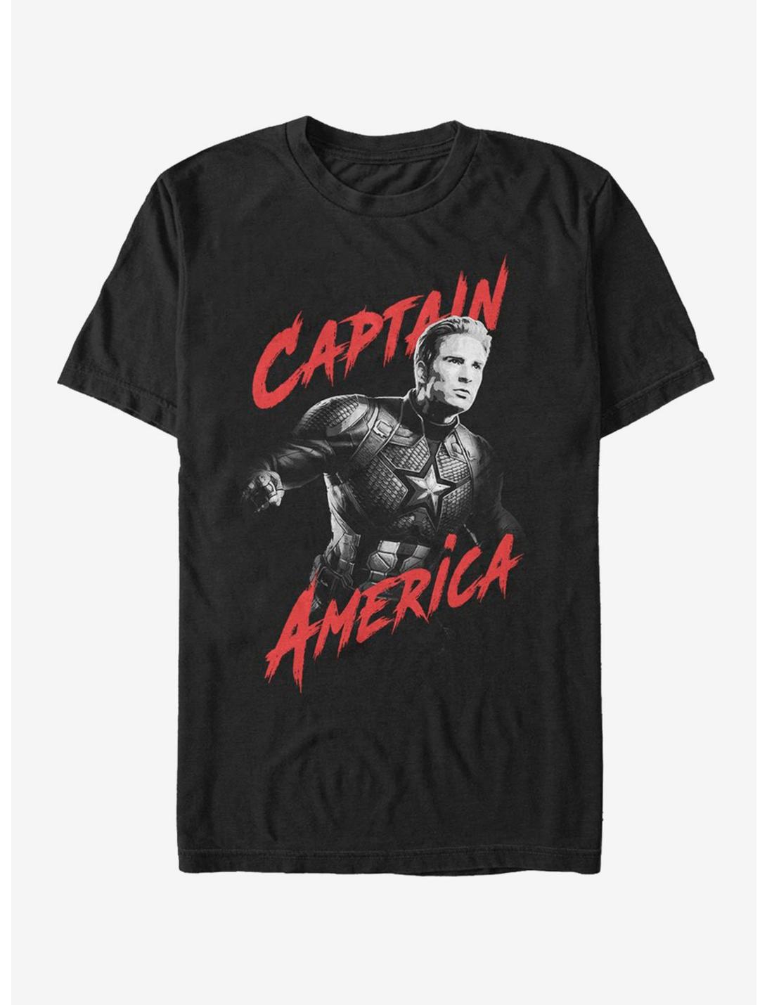 Marvel Avengers Endgame High Contrast America T-Shirt, BLACK, hi-res