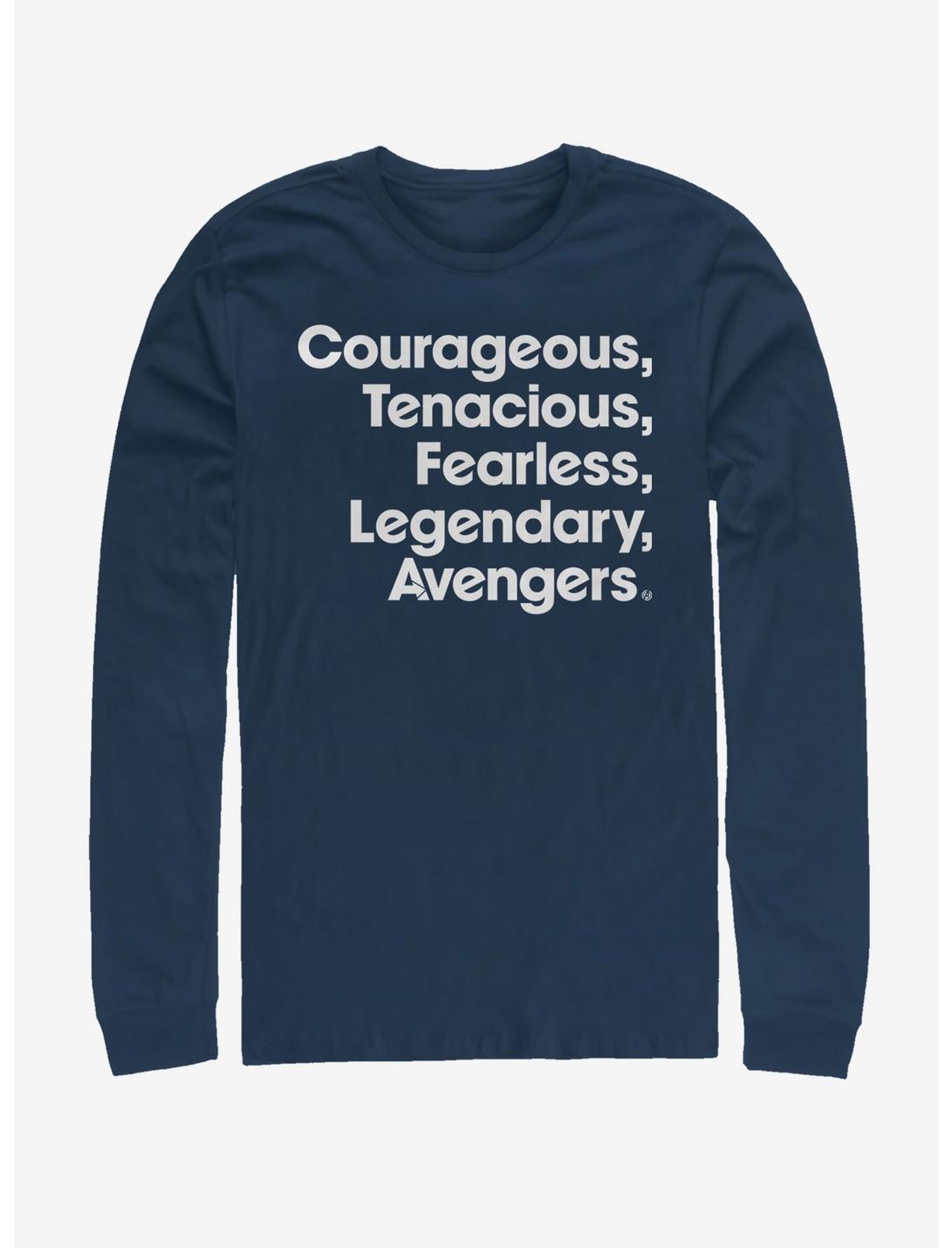 Marvel Avengers Endgame Name List Long-Sleeve T-Shirt, NAVY, hi-res