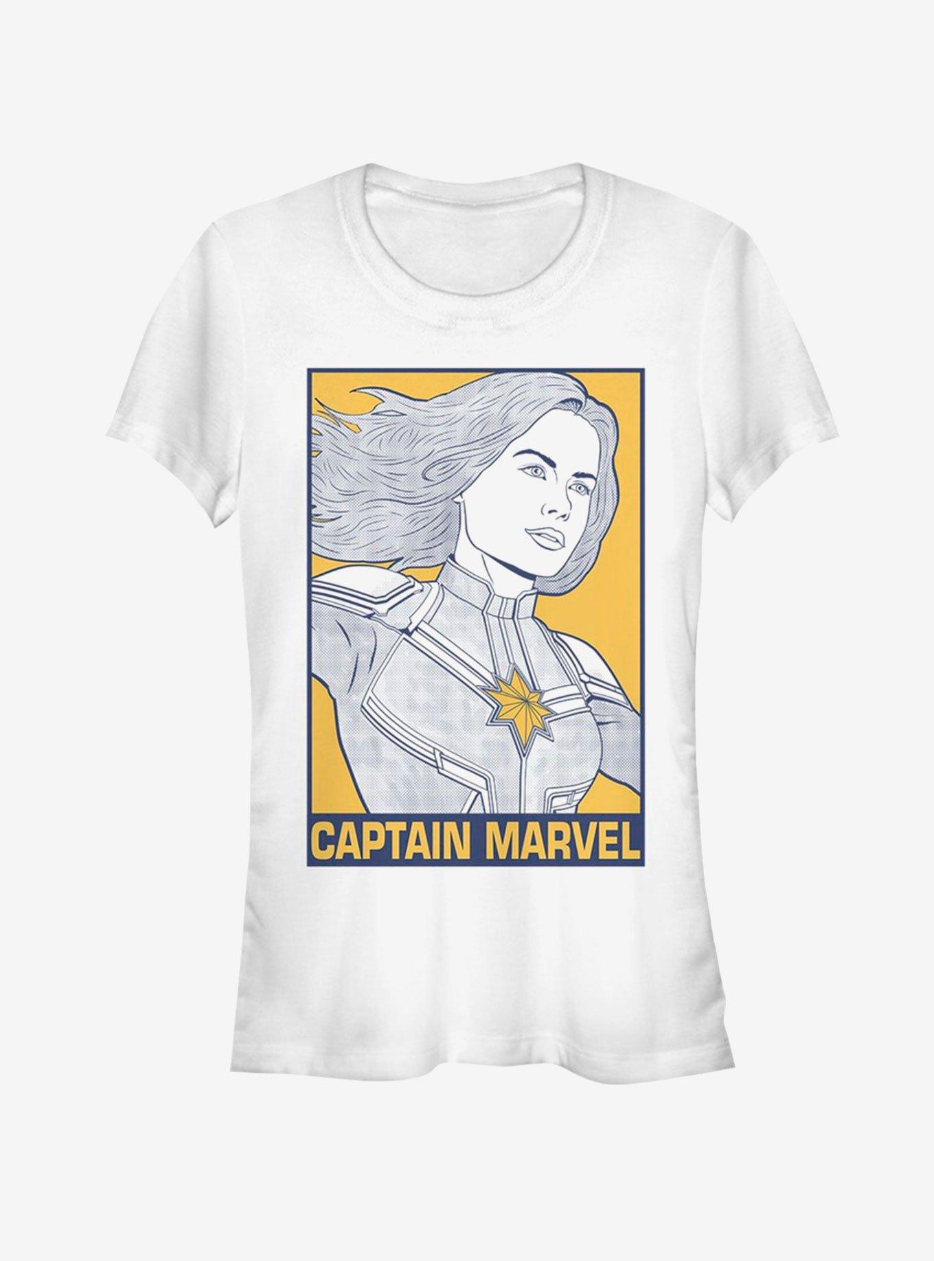 Marvel Avengers Endgame Pop Captain Marvel Girls T-Shirt, WHITE, hi-res