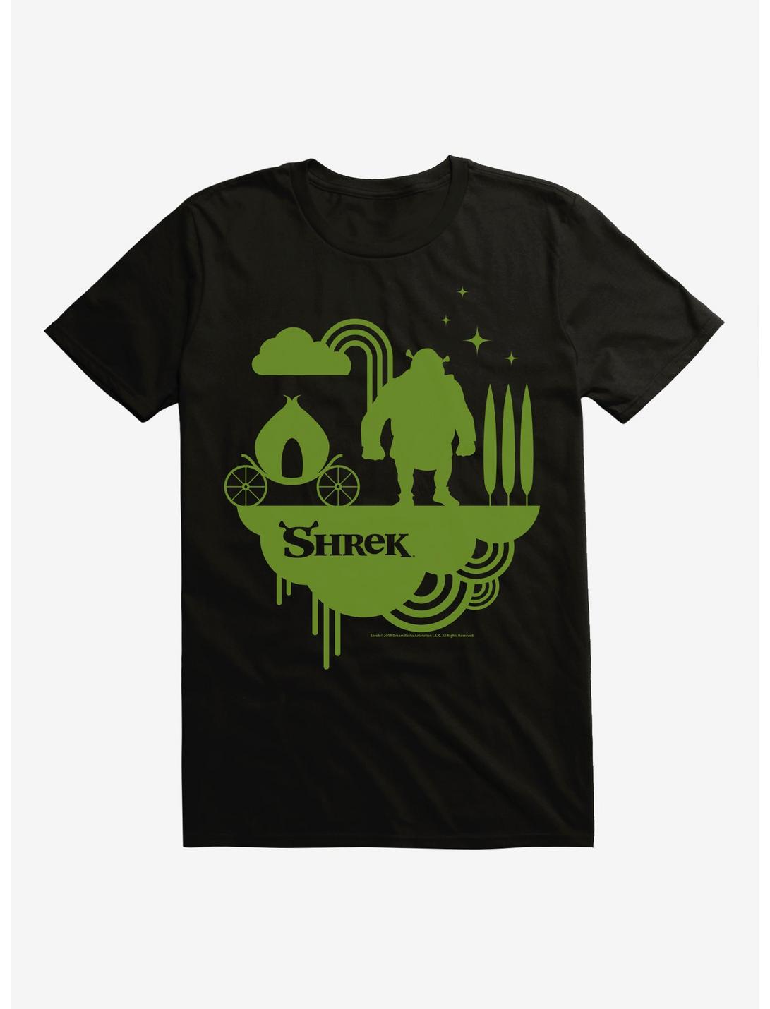 Shrek Onion Carriage Outline T-Shirt, BLACK, hi-res