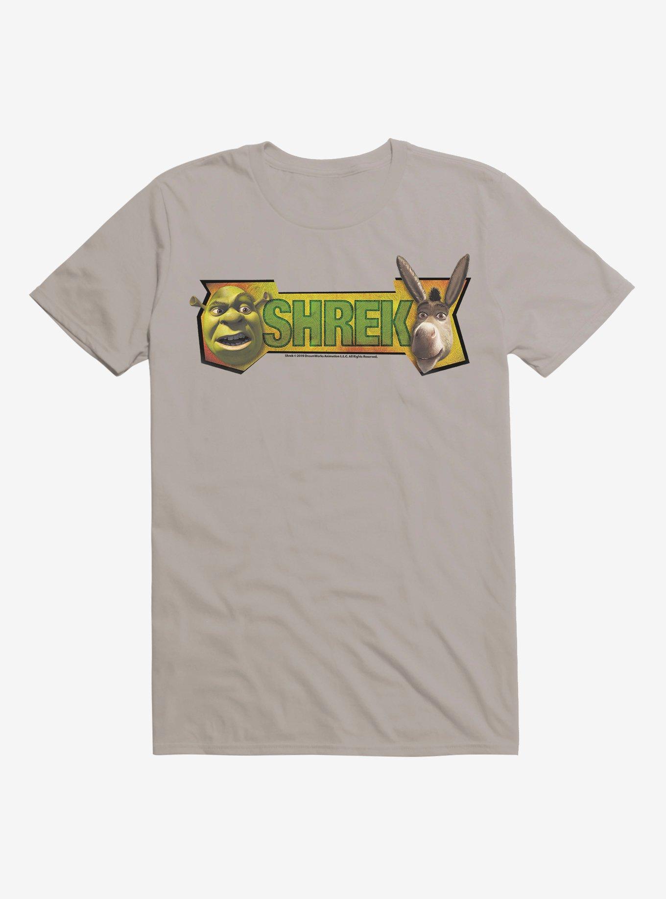 Shrek Shrek And Donkey Faces T-Shirt, LIGHT GREY, hi-res