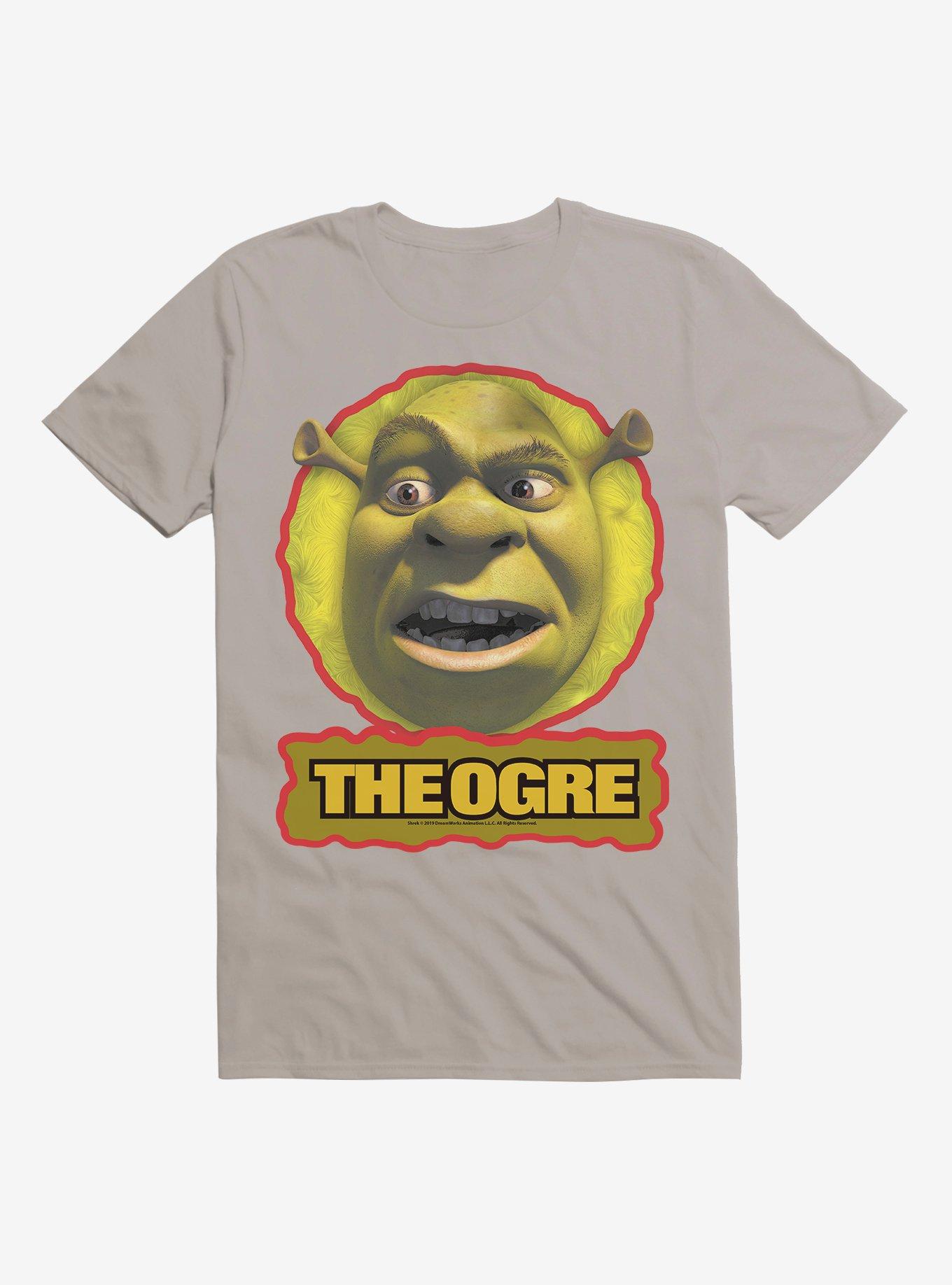 Shrek The Ogre Face T-Shirt, LIGHT GREY, hi-res