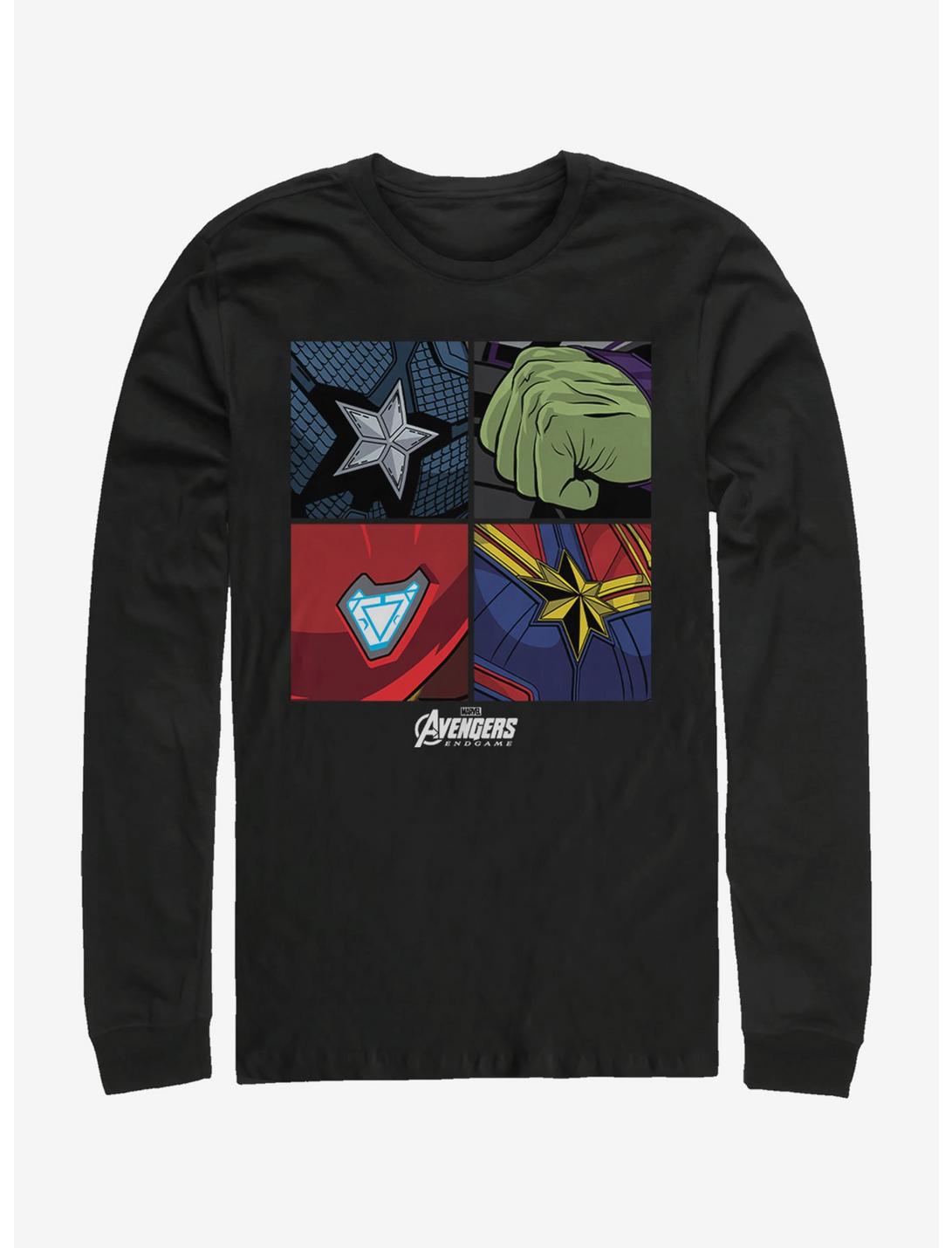 Marvel Avengers Endgame Hero Emblems Long Sleeve T-Shirt, BLACK, hi-res