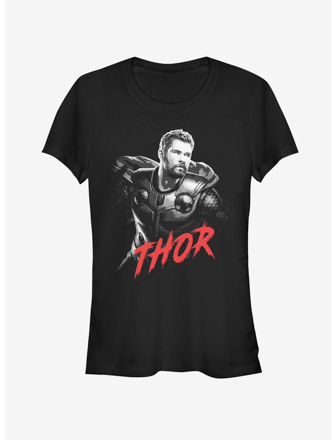 Marvel Avengers Endgame High Contrast Thor Girls T-Shirt, BLACK, hi-res