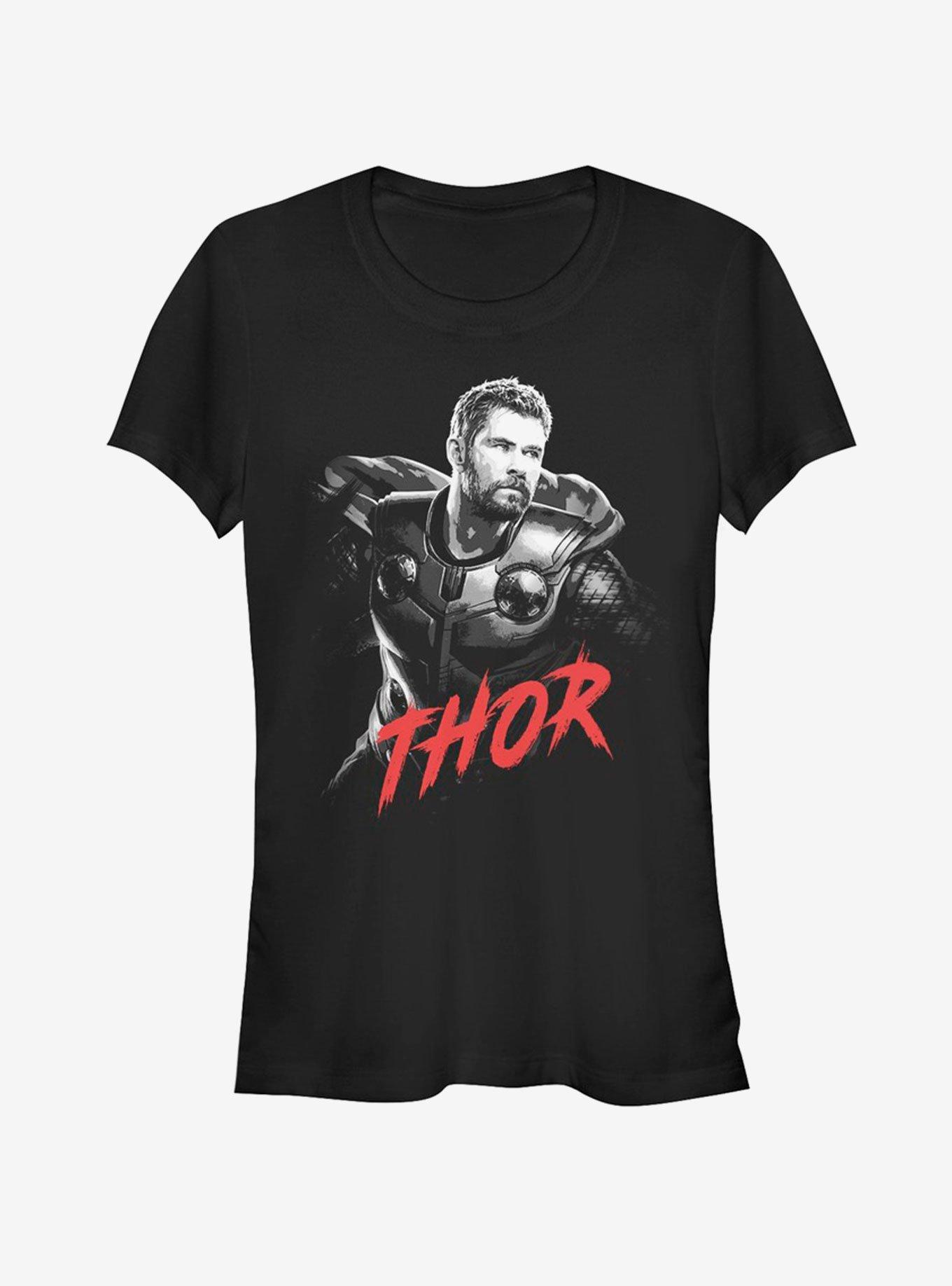 Marvel Avengers Endgame High Contrast Thor Girls T-Shirt, BLACK, hi-res