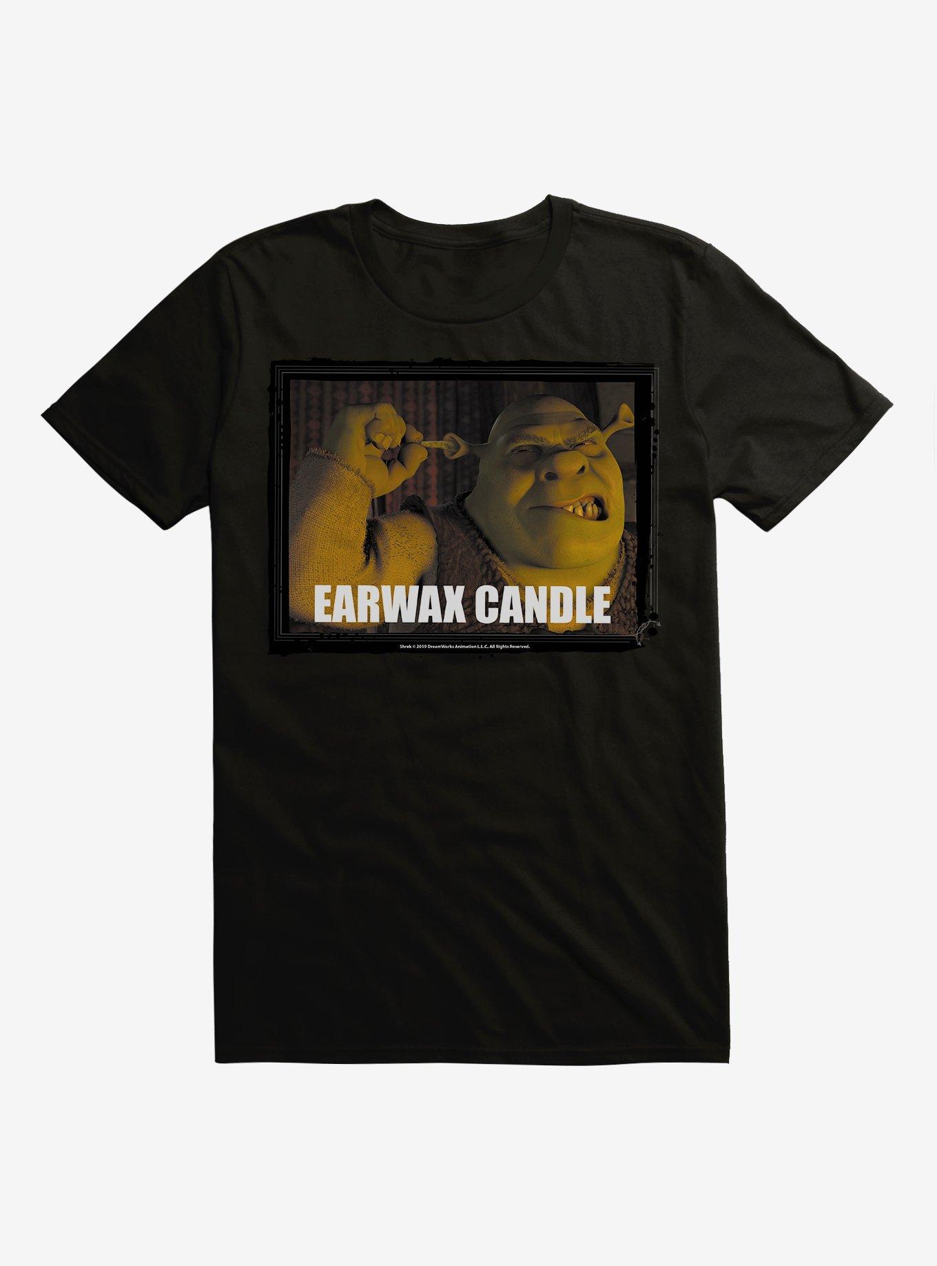 Shrek Earwax Candle T-Shirt, BLACK, hi-res