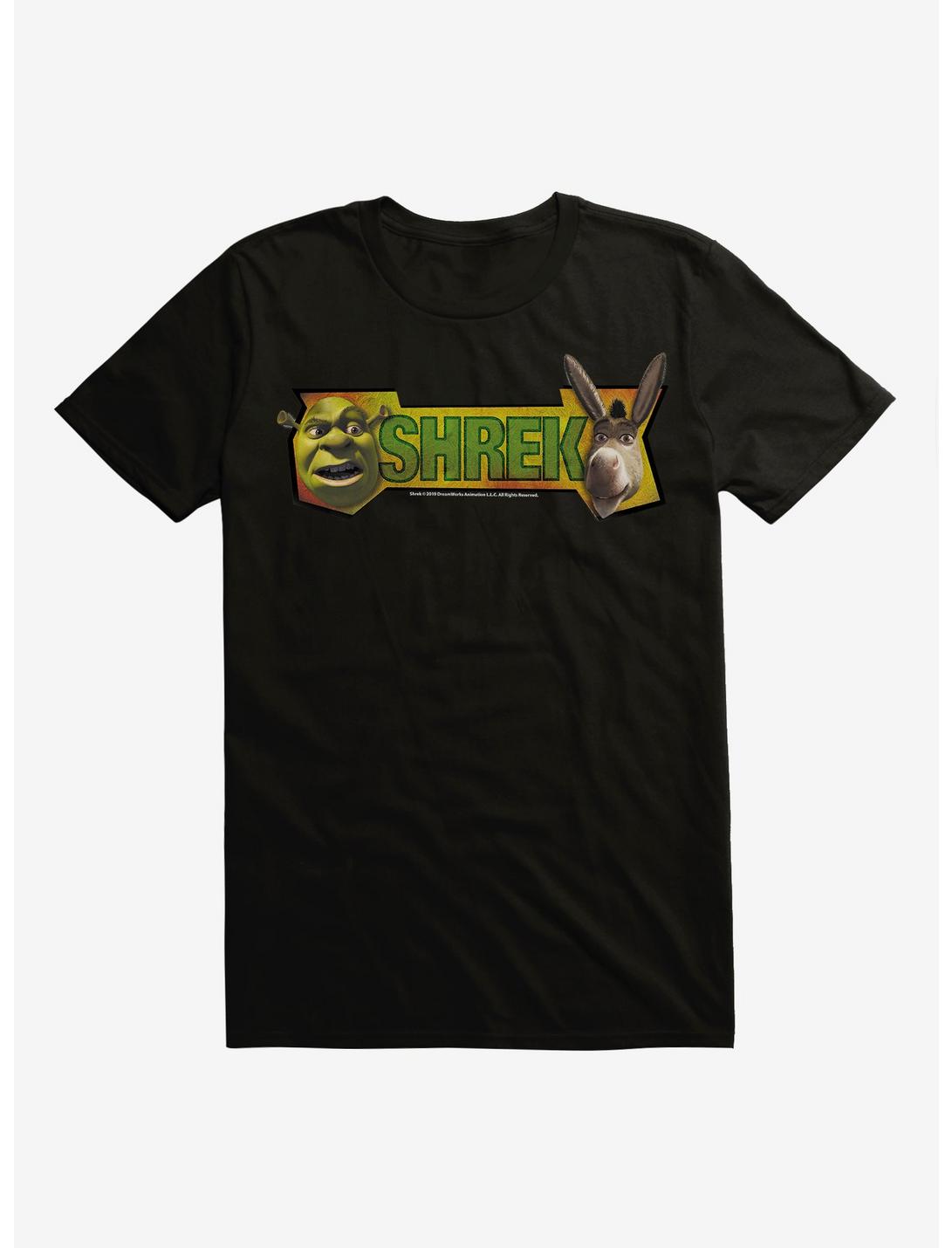Shrek Shrek And Donkey Faces T-Shirt, BLACK, hi-res