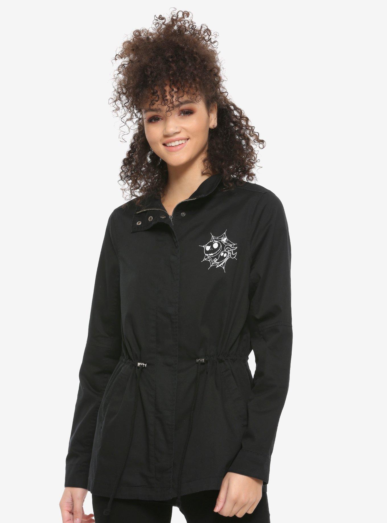 The Nightmare Before Christmas Jack Skellington Girls Cargo Jacket, BLACK, hi-res