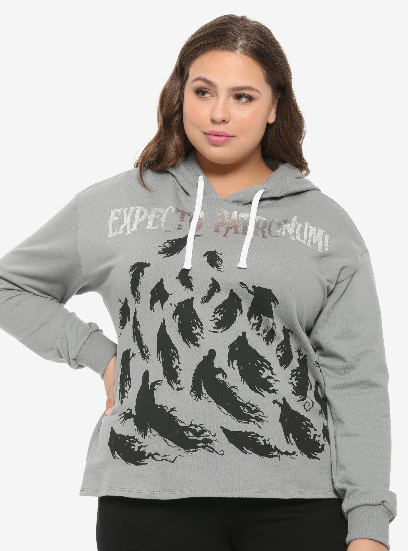 Harry Potter Expecto Patronum Foil Girls Hoodie Plus Size, BLACK, hi-res