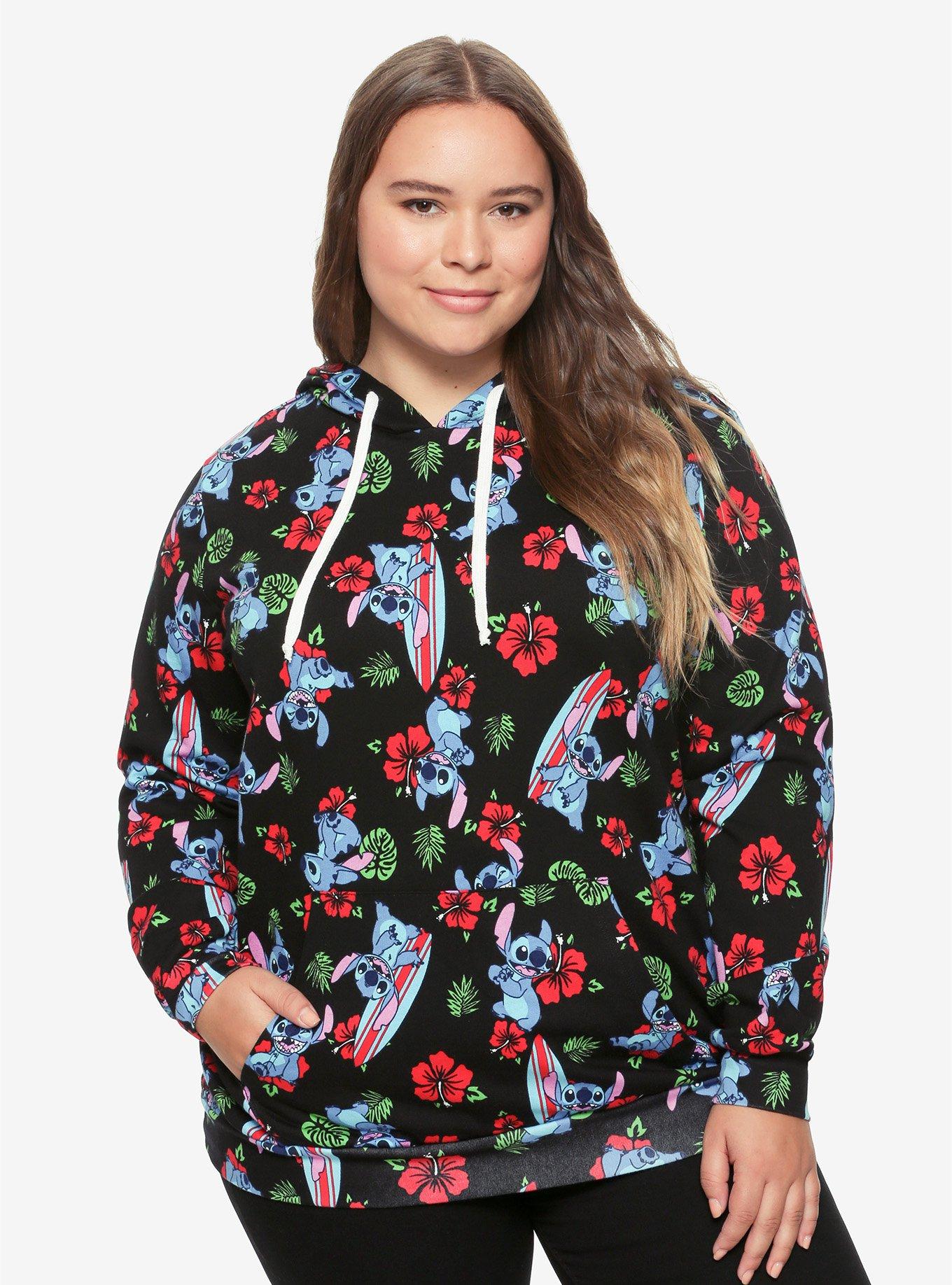 Disney Lilo & Stitch Surfing Stitch Hoodie Girls Plus Size, MULTI, hi-res