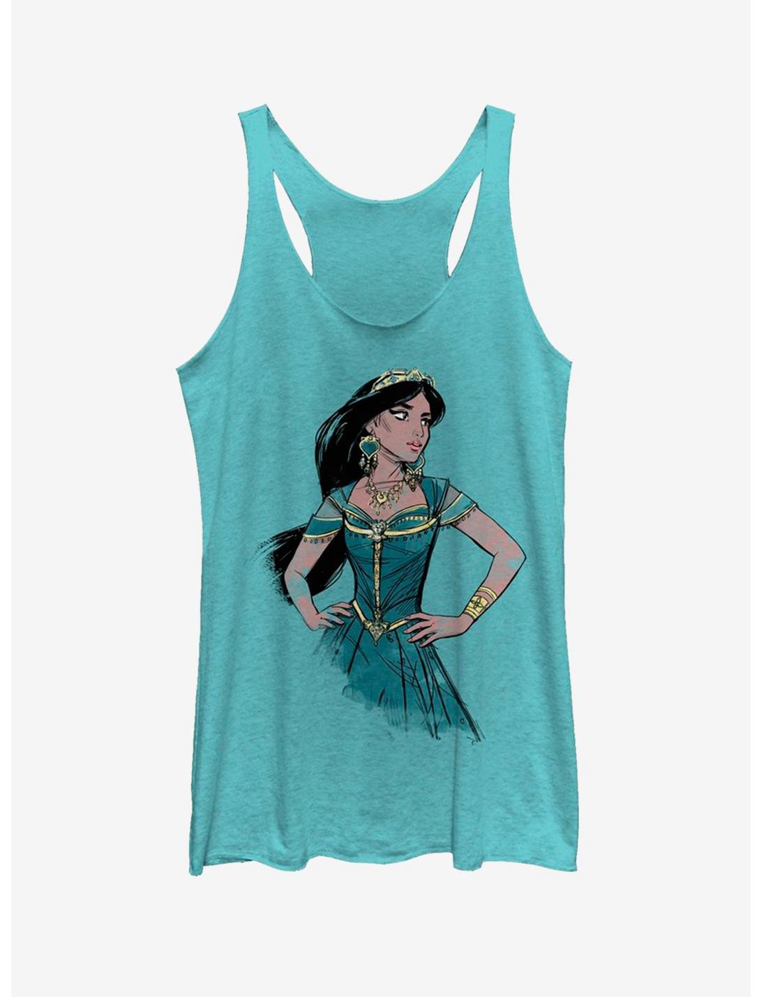 Disney Aladdin 2019 Jasmine Sketch Womens Tank, TAHI BLUE, hi-res