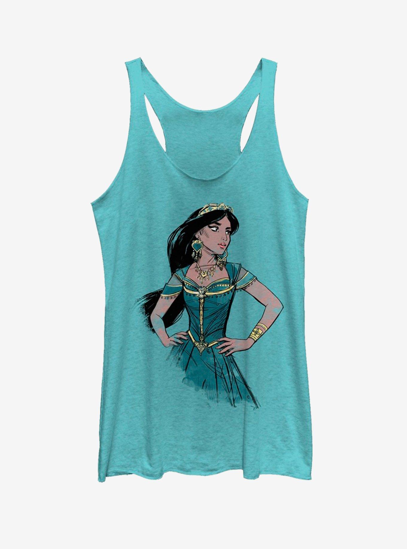 Disney Aladdin 2019 Jasmine Sketch Womens Tank, TAHI BLUE, hi-res