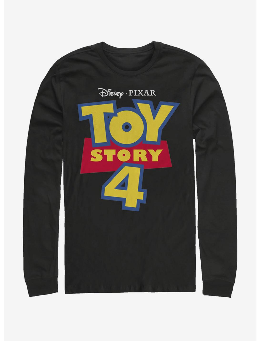 Disney Pixar Toy Story 4 Full Color Logo Long Sleeve T-Shirt, BLACK, hi-res