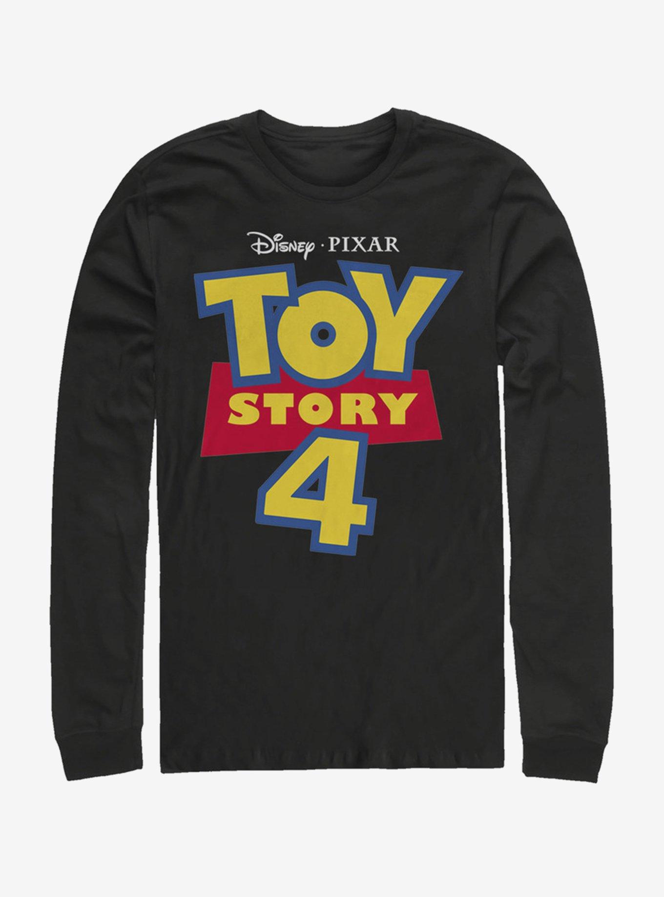 Disney Pixar Toy Story 4 Full Color Logo Long Sleeve T-Shirt, BLACK, hi-res