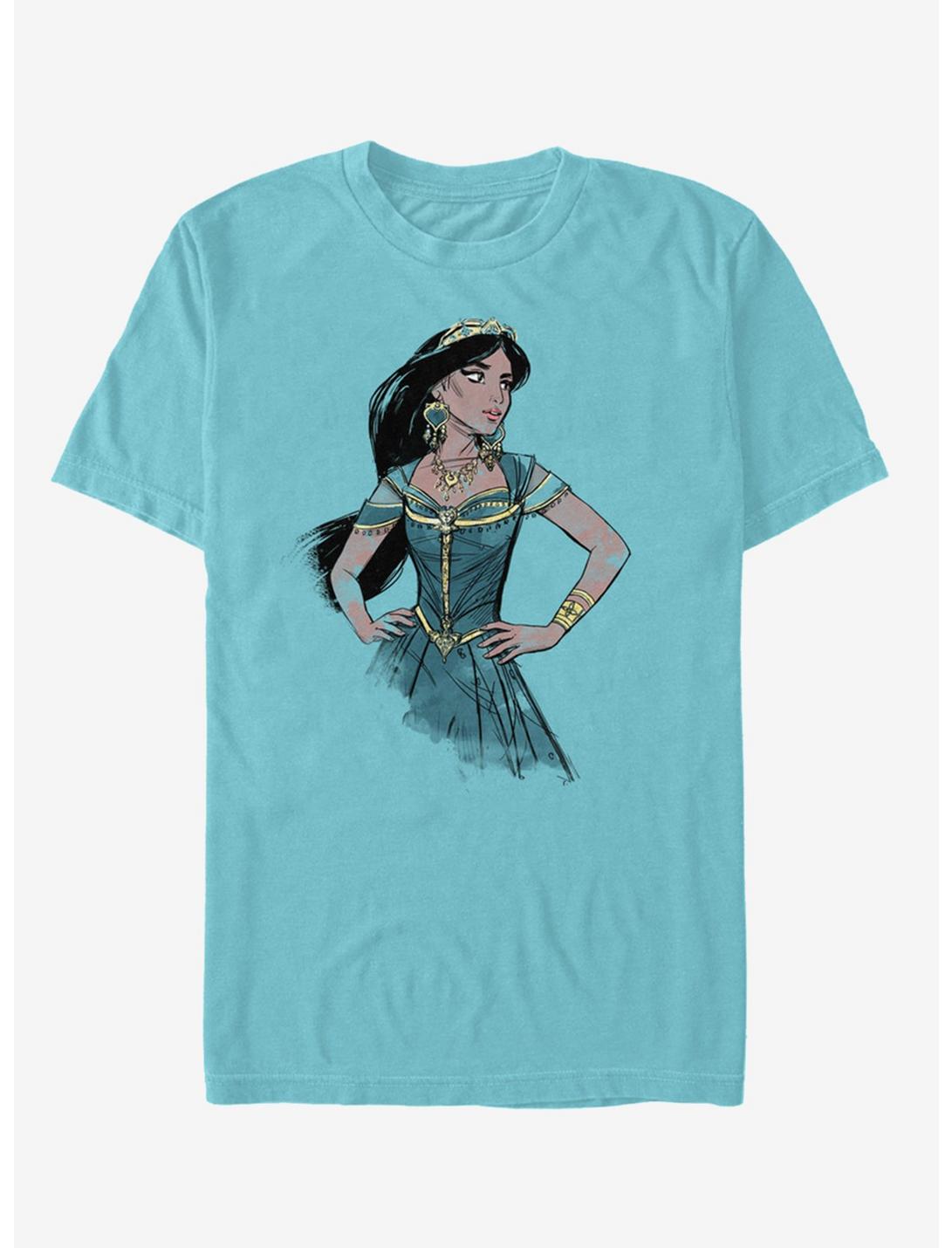 Disney Aladdin 2019 Jasmine Sketch T-Shirt, TAHI BLUE, hi-res