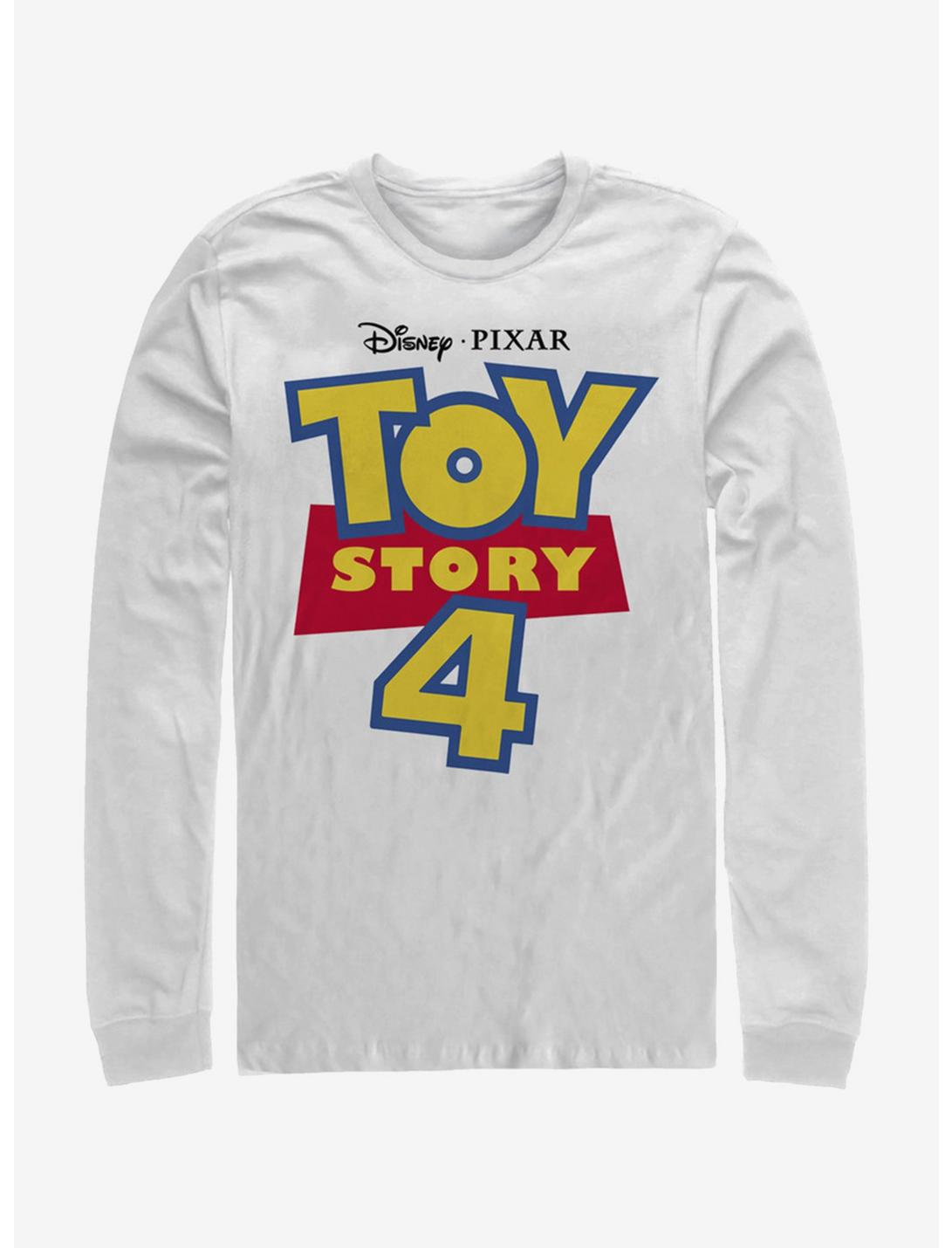 Disney Pixar Toy Story 4 Full Color Logo Long Sleeve T-Shirt, WHITE, hi-res