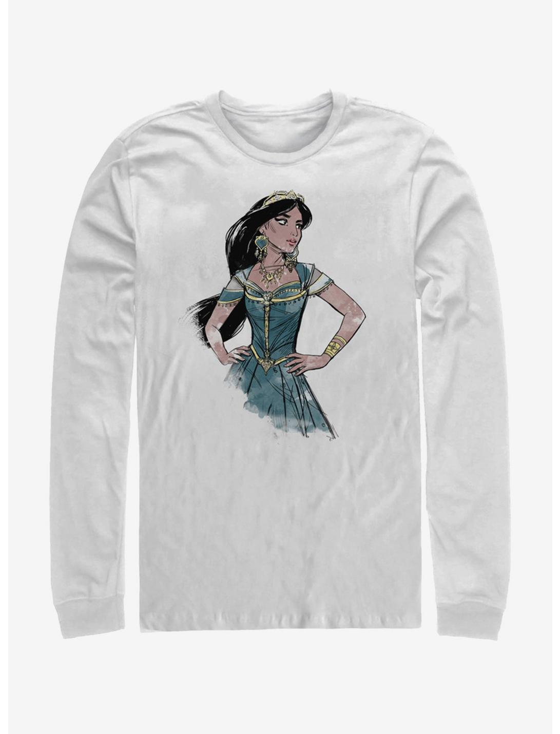 Disney Aladdin 2019 Jasmine Sketch Long Sleeve T-Shirt, WHITE, hi-res
