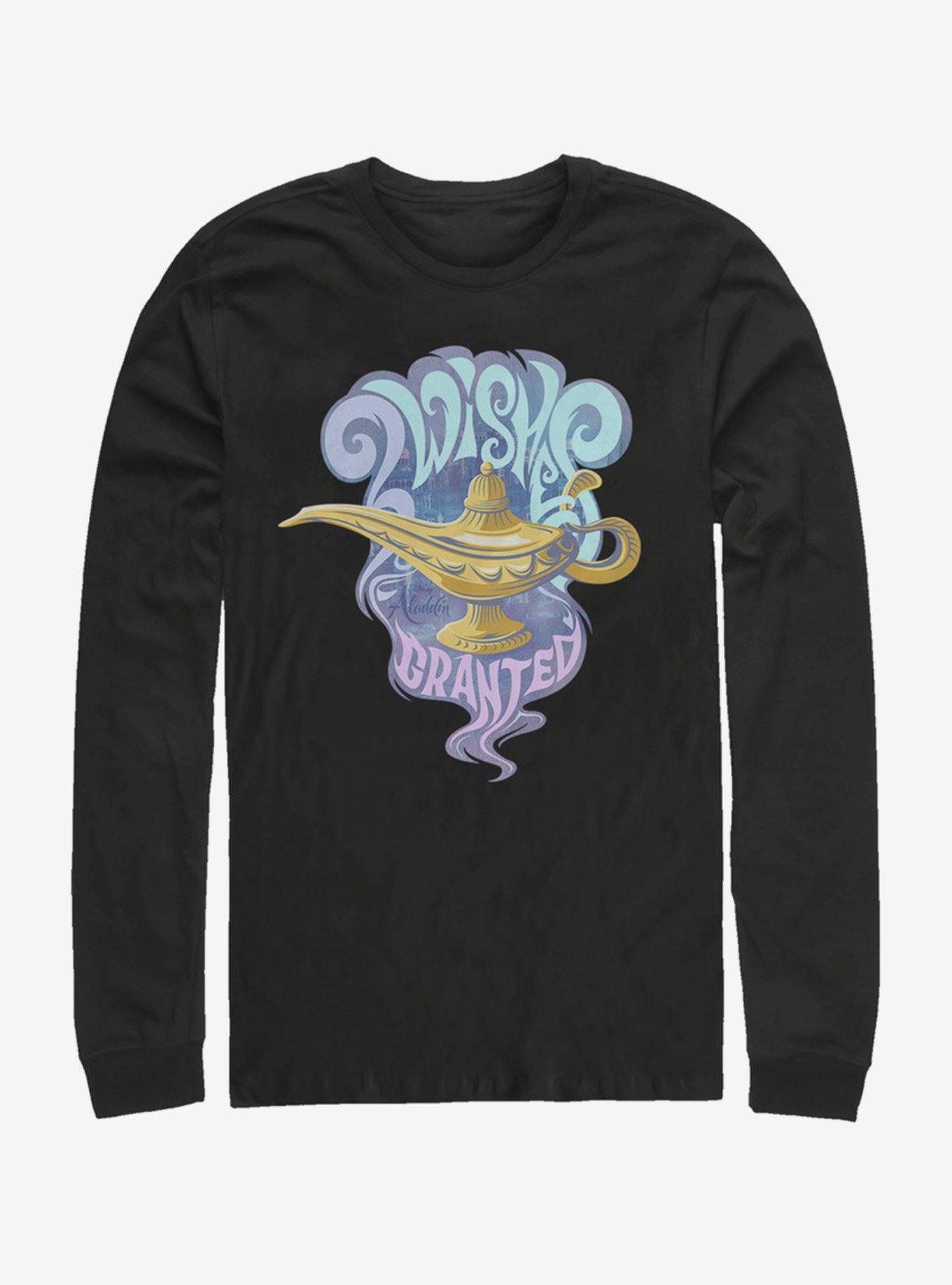 Disney Aladdin 2019 Wishes Granted Long Sleeve T-Shirt, BLACK, hi-res