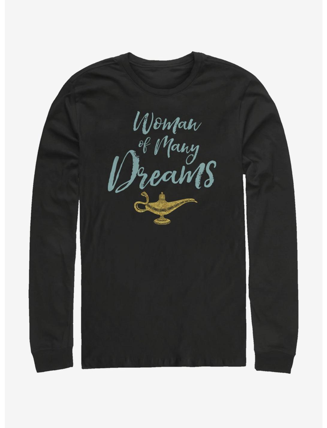 Disney Aladdin 2019 Woman of Many Dreams Cursive Long Sleeve T-Shirt, BLACK, hi-res