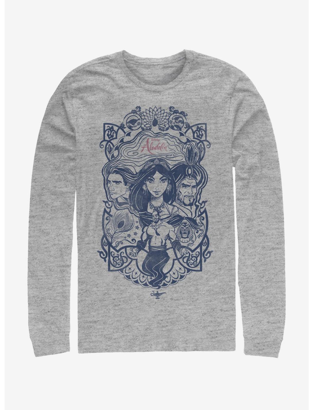 Disney Aladdin 2019 Vintage Aladdin Collage Long Sleeve T-Shirt, ATH HTR, hi-res