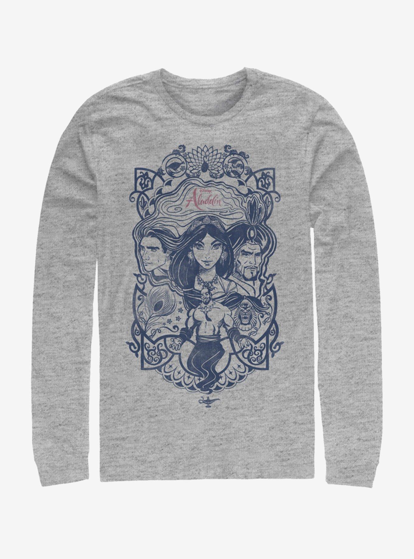 Disney Aladdin 2019 Vintage Aladdin Collage Long Sleeve T-Shirt, ATH HTR, hi-res