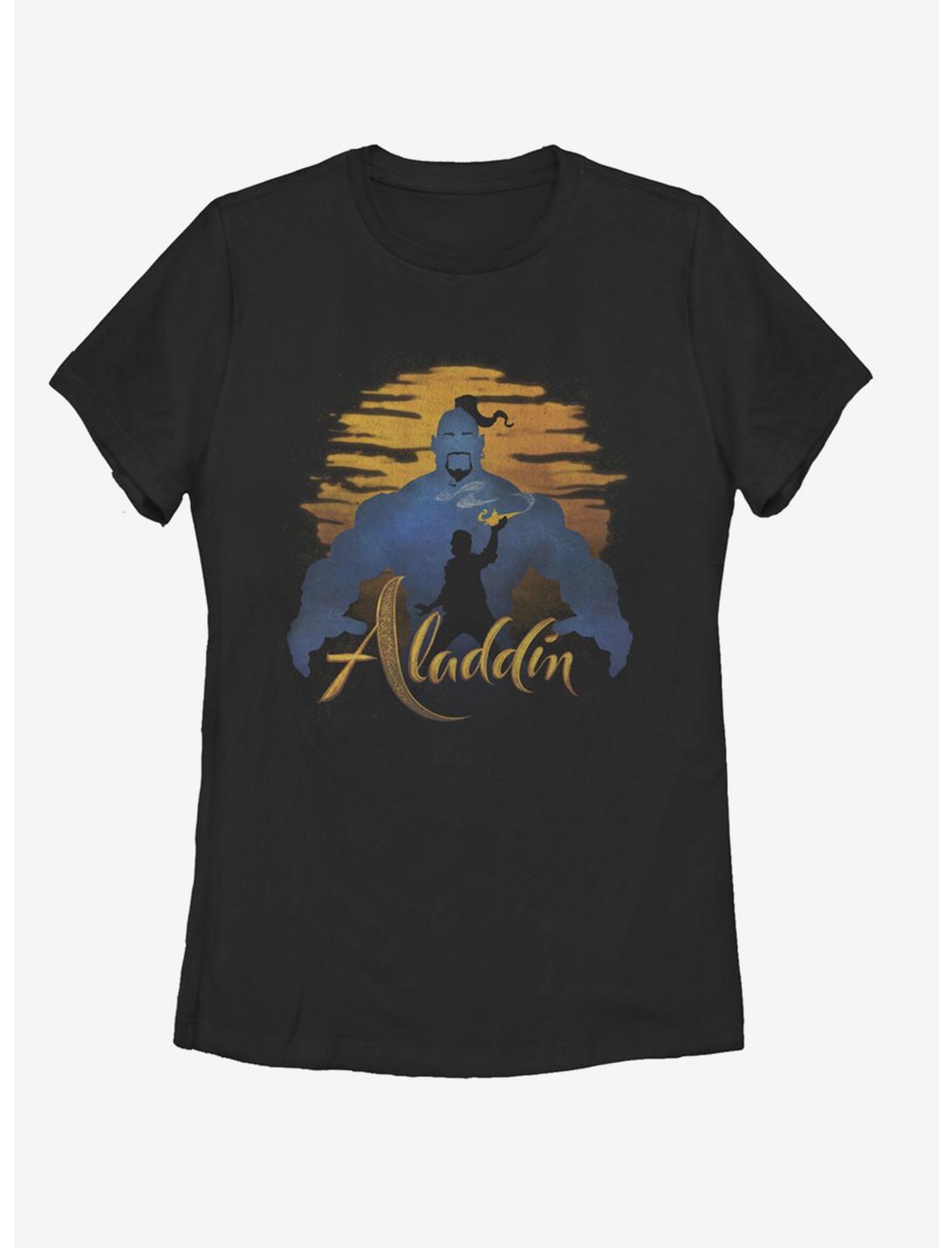 Disney Aladdin 2019 Genie Silhouette Womens T-Shirt, BLACK, hi-res