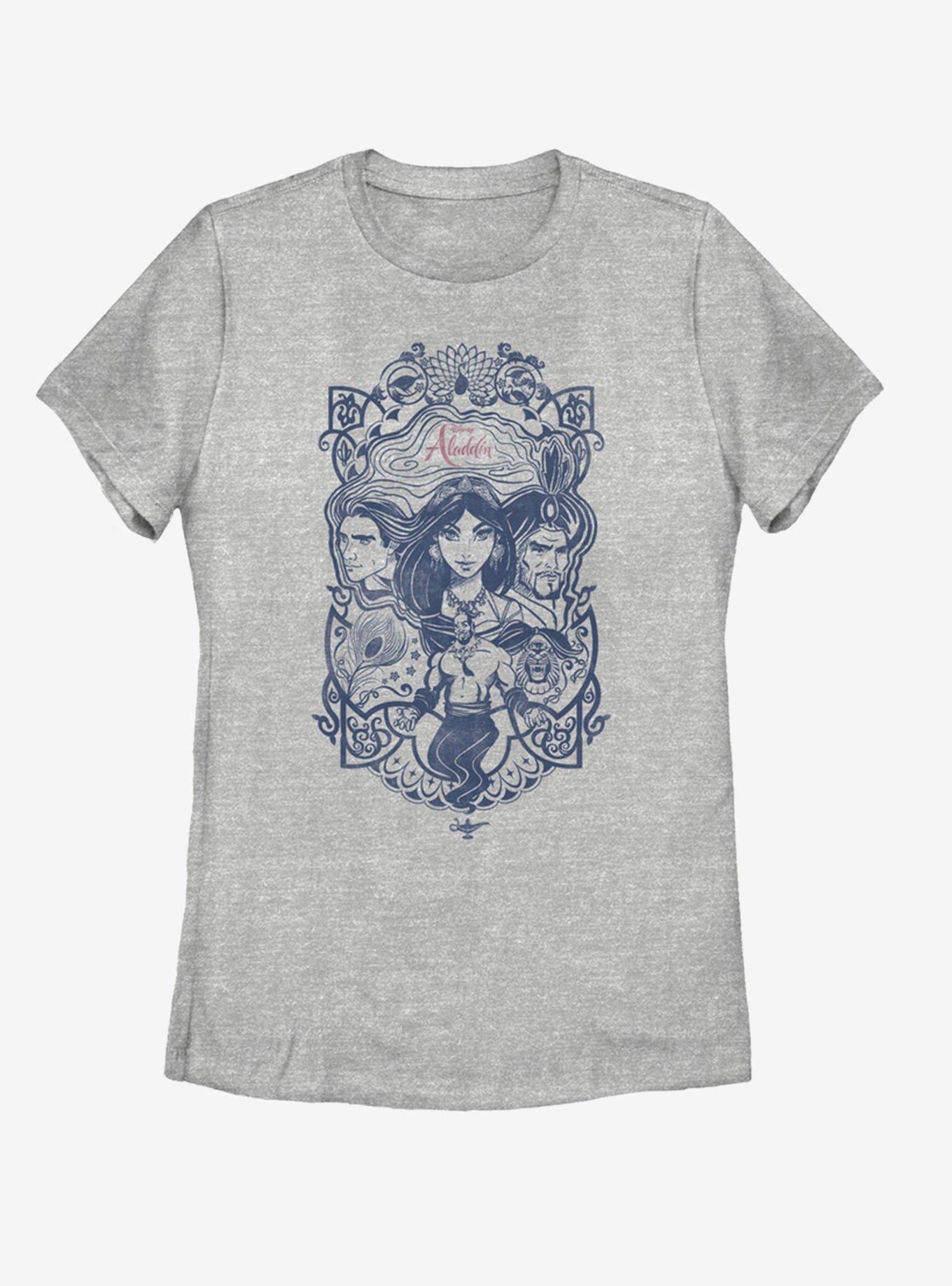 Disney Aladdin 2019 Vintage Aladdin Collage Womens T-Shirt, ATH HTR, hi-res