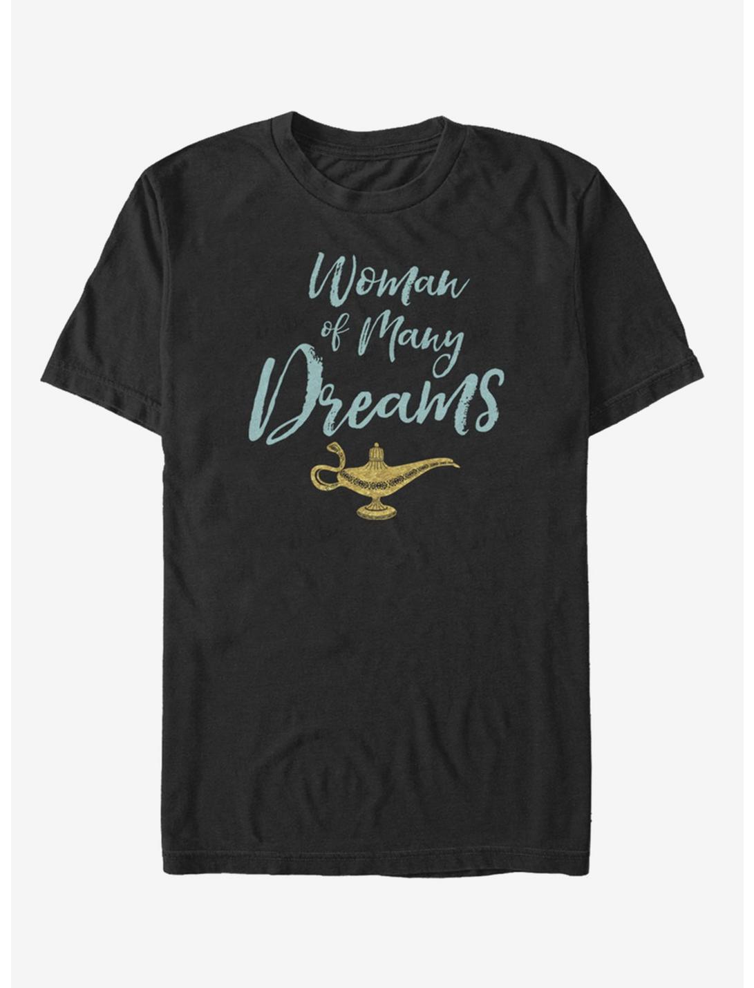 Disney Aladdin 2019 Woman of Many Dreams Cursive  T-Shirt, BLACK, hi-res