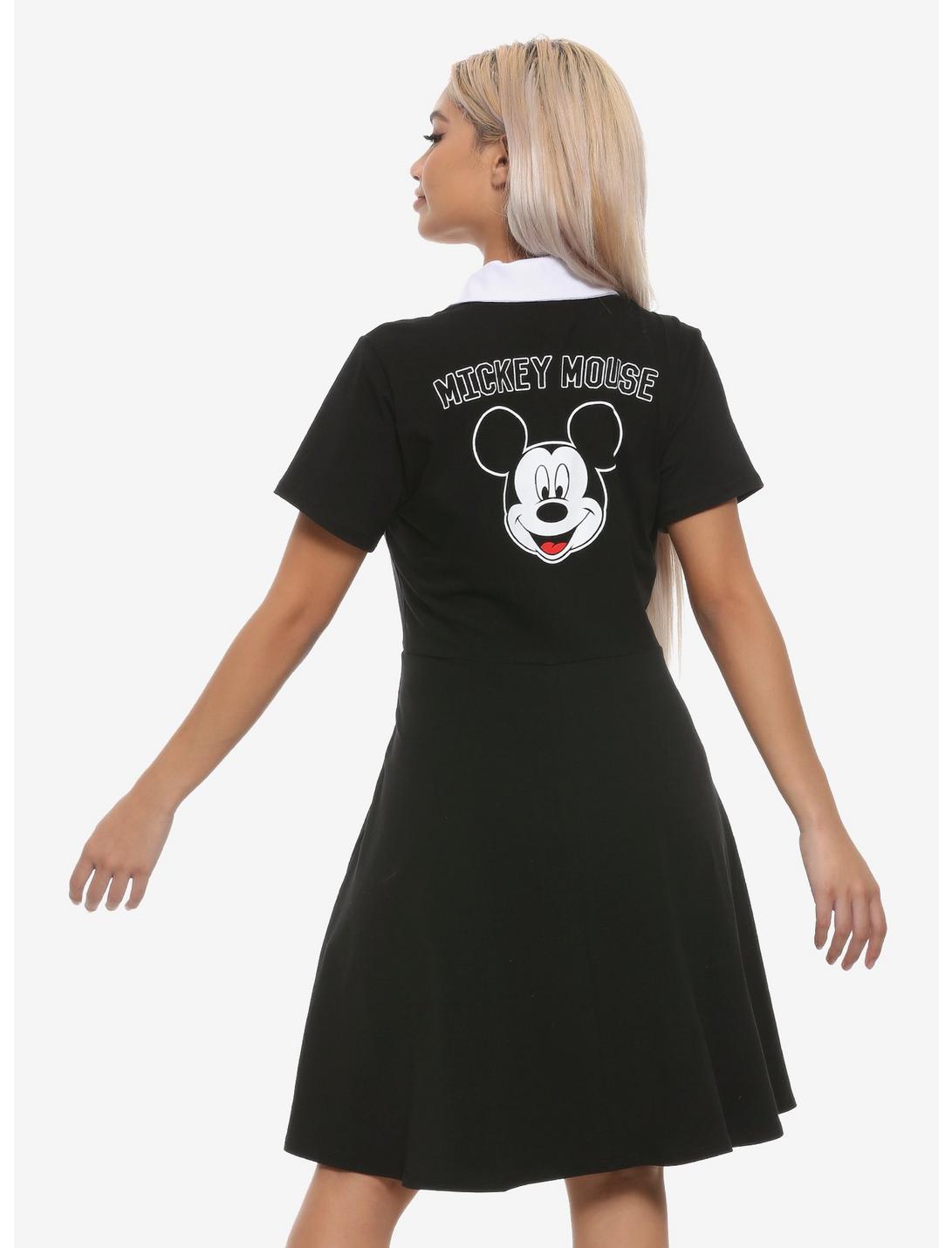 Disney Mickey Mouse Black & White Collared Dress, MULTI, hi-res