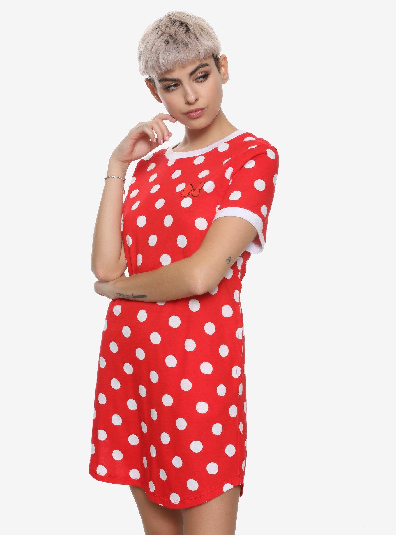 Disney Minnie Mouse Polka Dot T-Shirt Dress, WHITE, hi-res