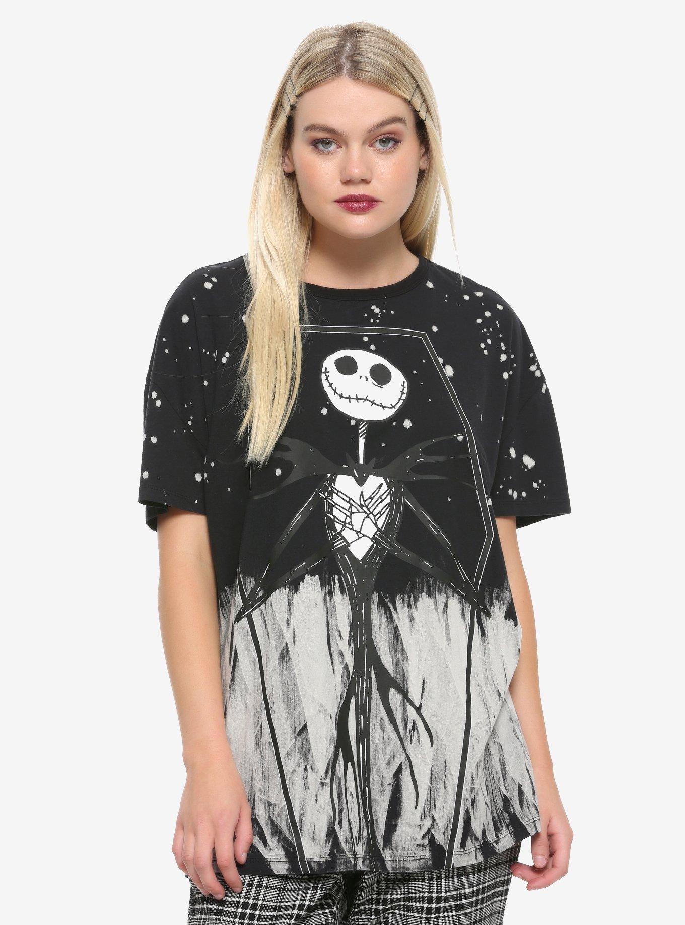 The Nightmare Before Christmas Jack Dip-Dye Girls Oversized T-Shirt, WHITE, hi-res