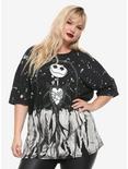 The Nightmare Before Christmas Jack Dip-Dye Girls Oversized T-Shirt Plus Size, WHITE, hi-res