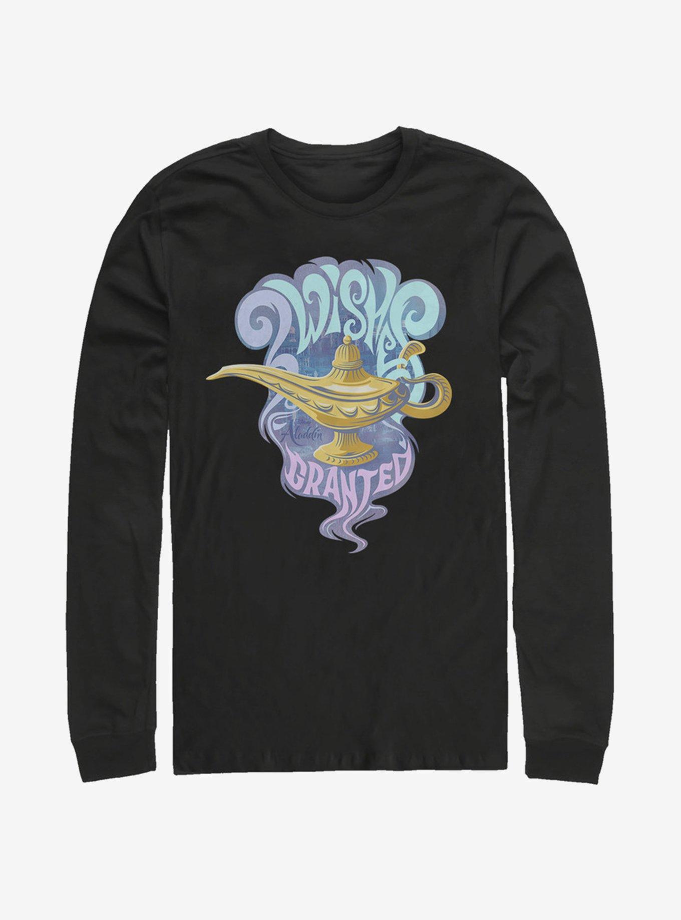 Disney Aladdin 2019 Wishes Granted Long-Sleeve T-Shirt , BLACK, hi-res