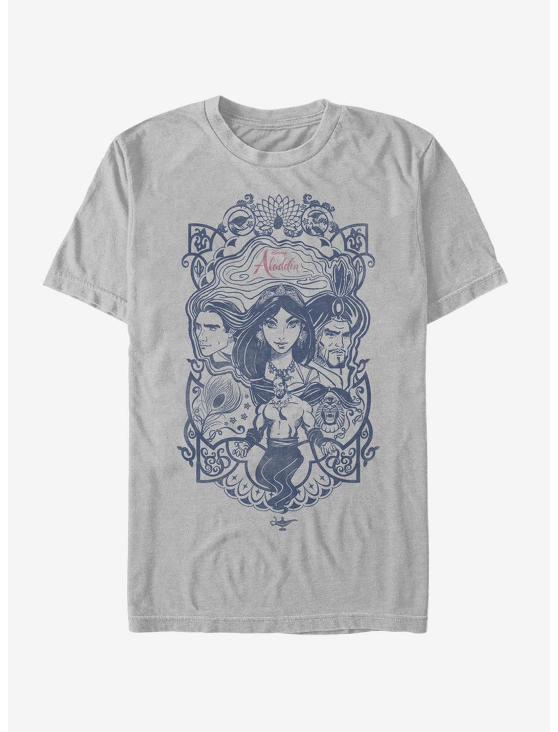 Disney Aladdin 2019 Vintage Aladdin Collage T-Shirt, SILVER, hi-res