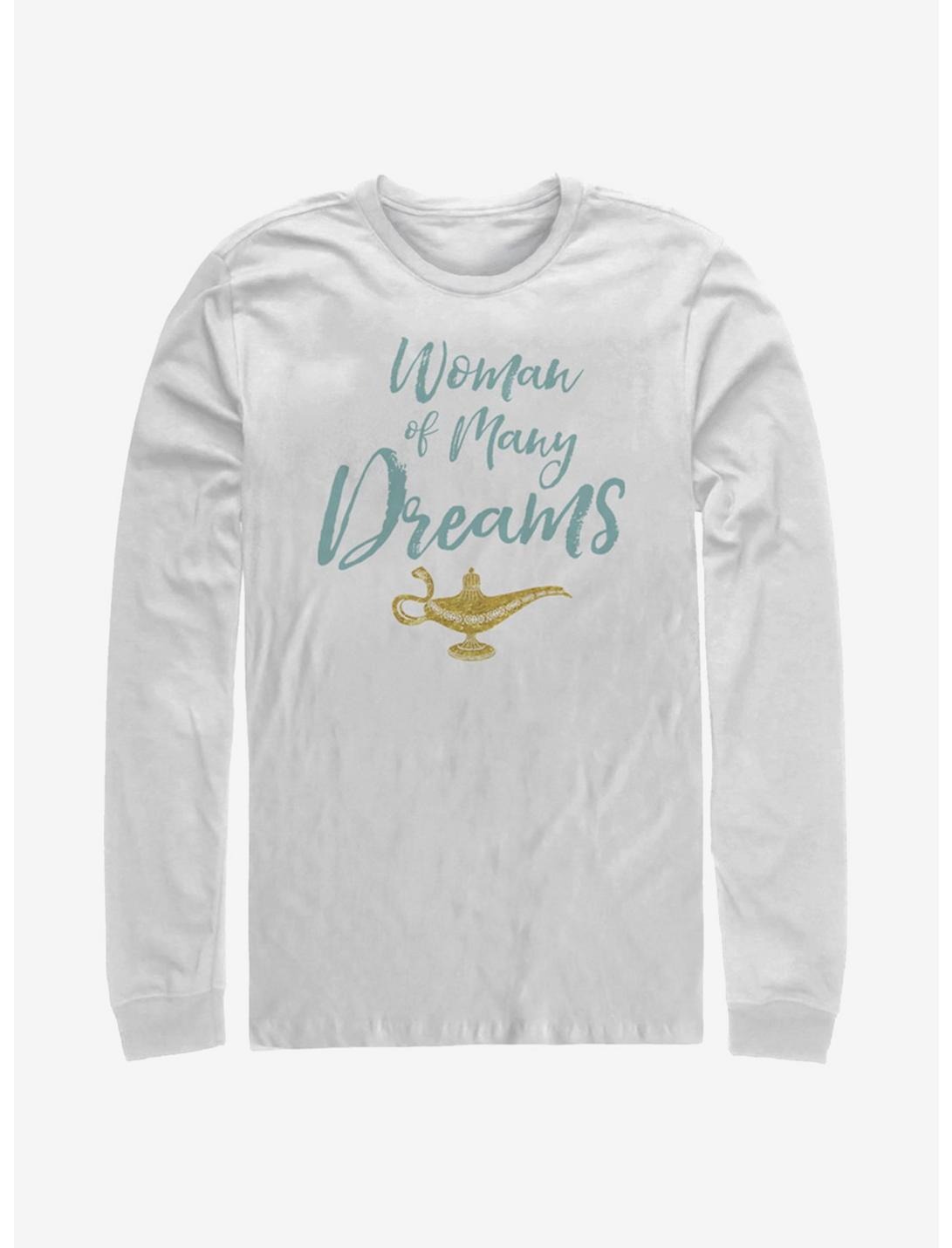 Disney Aladdin 2019 Woman of Many Dreams Cursive Long-Sleeve T-Shirt, WHITE, hi-res