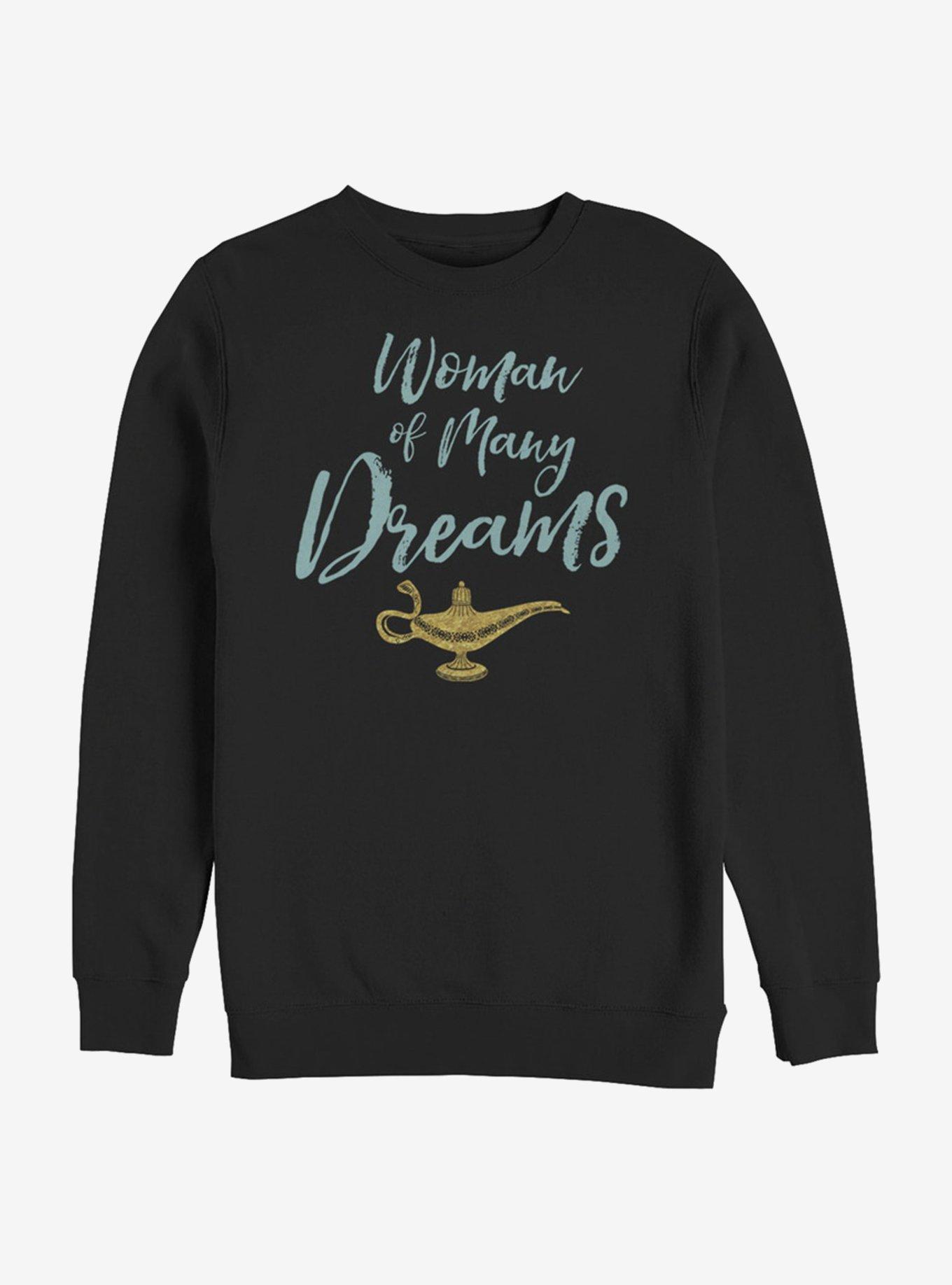 Disney Aladdin 2019 Woman of Many Dreams Cursive Sweatshirt, BLACK, hi-res