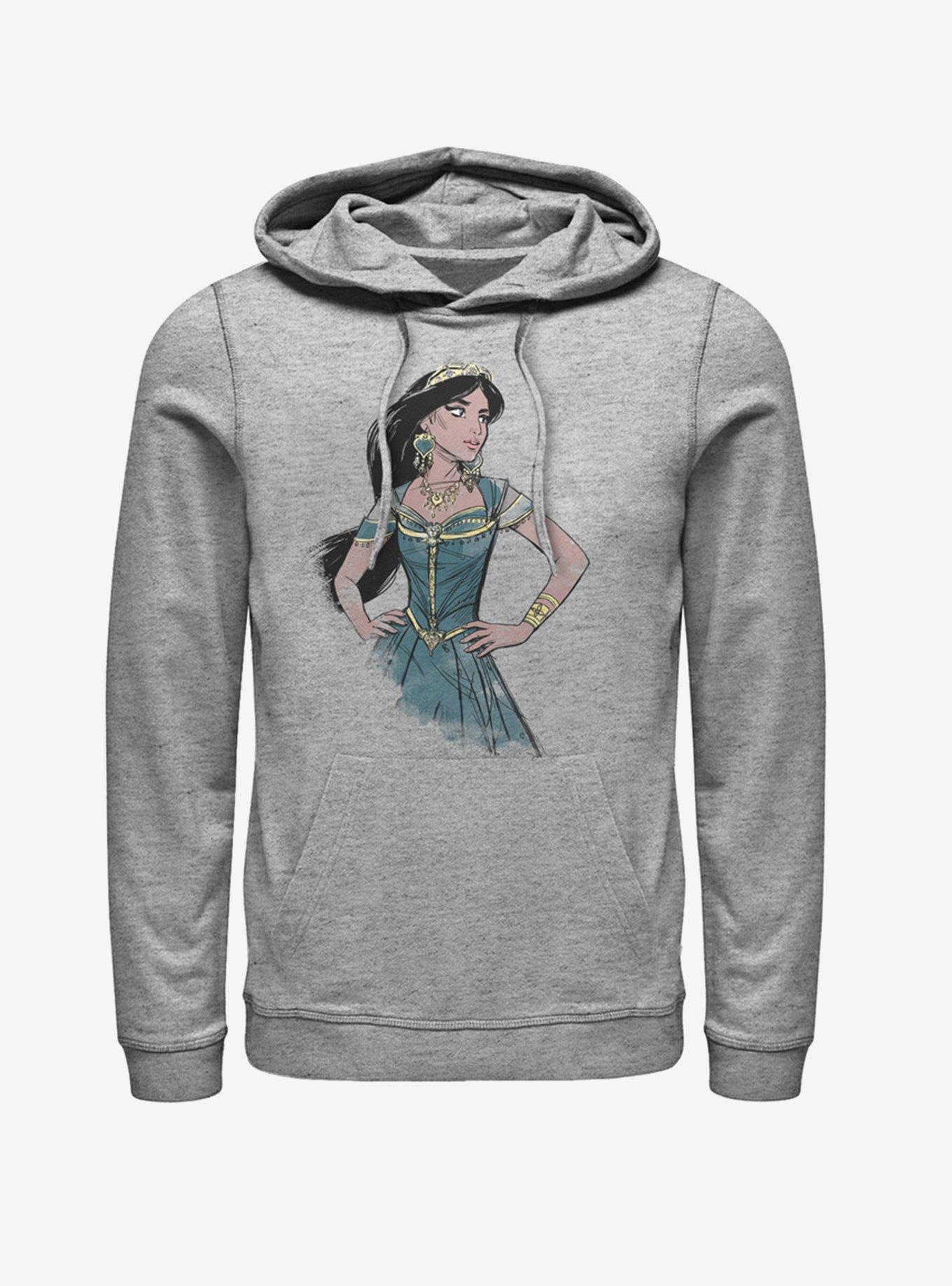 Disney Aladdin 2019 Jasmine Sketch Hoodie, ATH HTR, hi-res