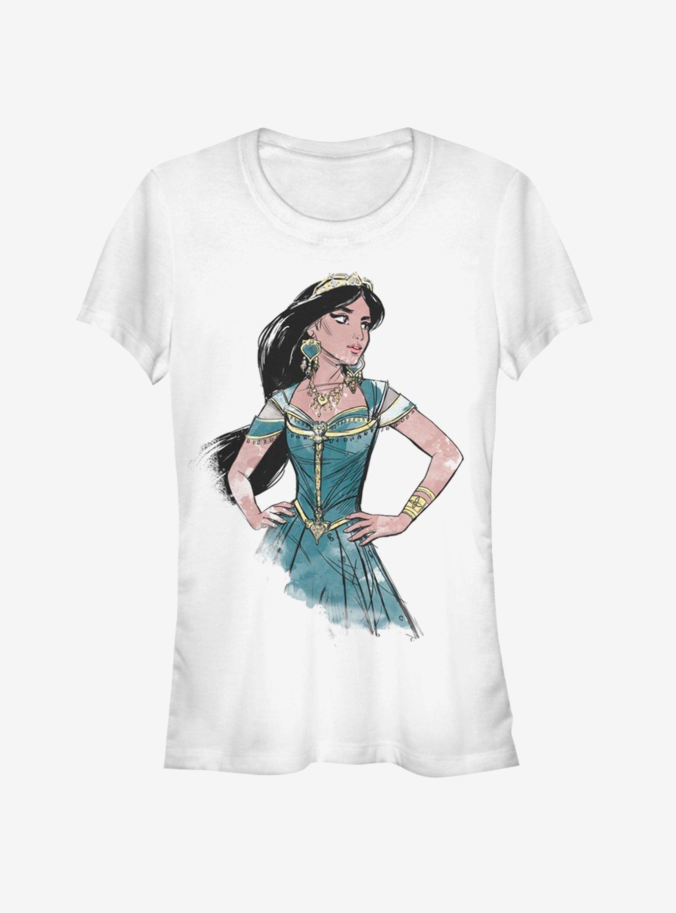 Disney Aladdin 2019 Jasmine Sketch Girls T-Shirt, WHITE, hi-res