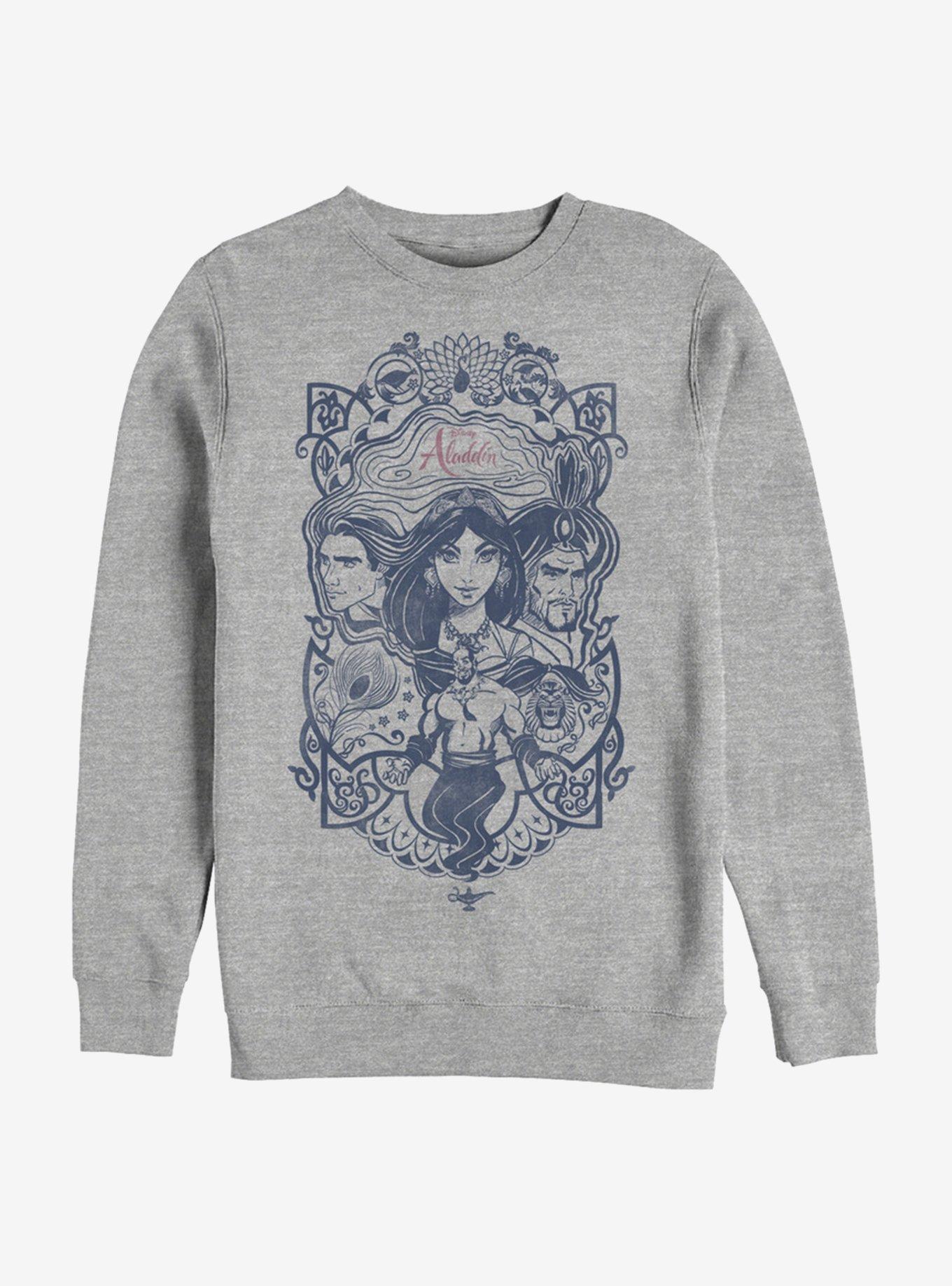 Disney Aladdin 2019 Vintage Aladdin Collage Sweatshirt, ATH HTR, hi-res