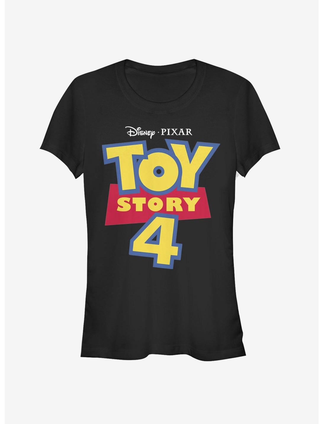 Disney Pixar Toy Story 4 Full Color Logo Girls T-Shirt, BLACK, hi-res